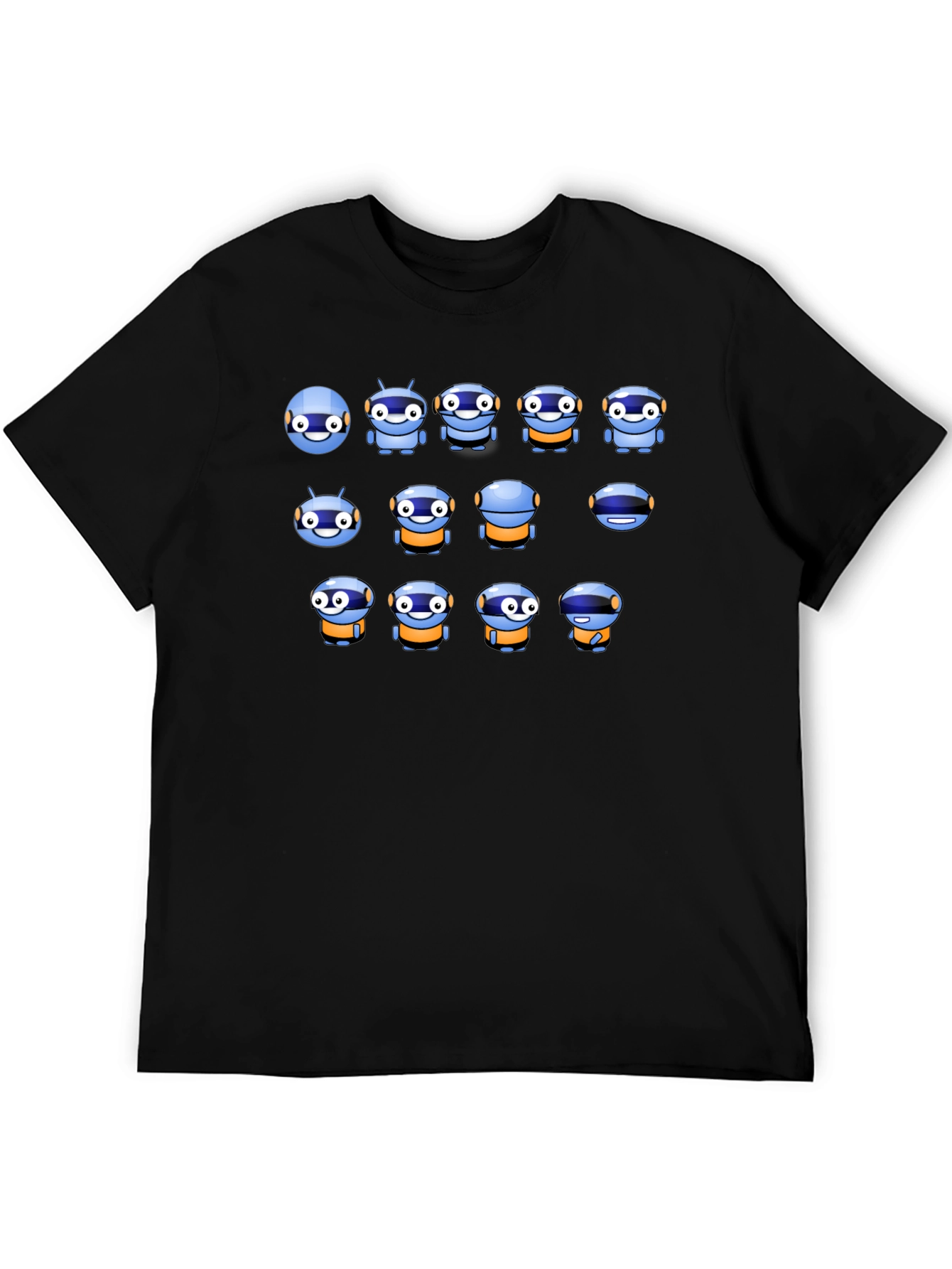 Robot Array Black Tee - Unique Design