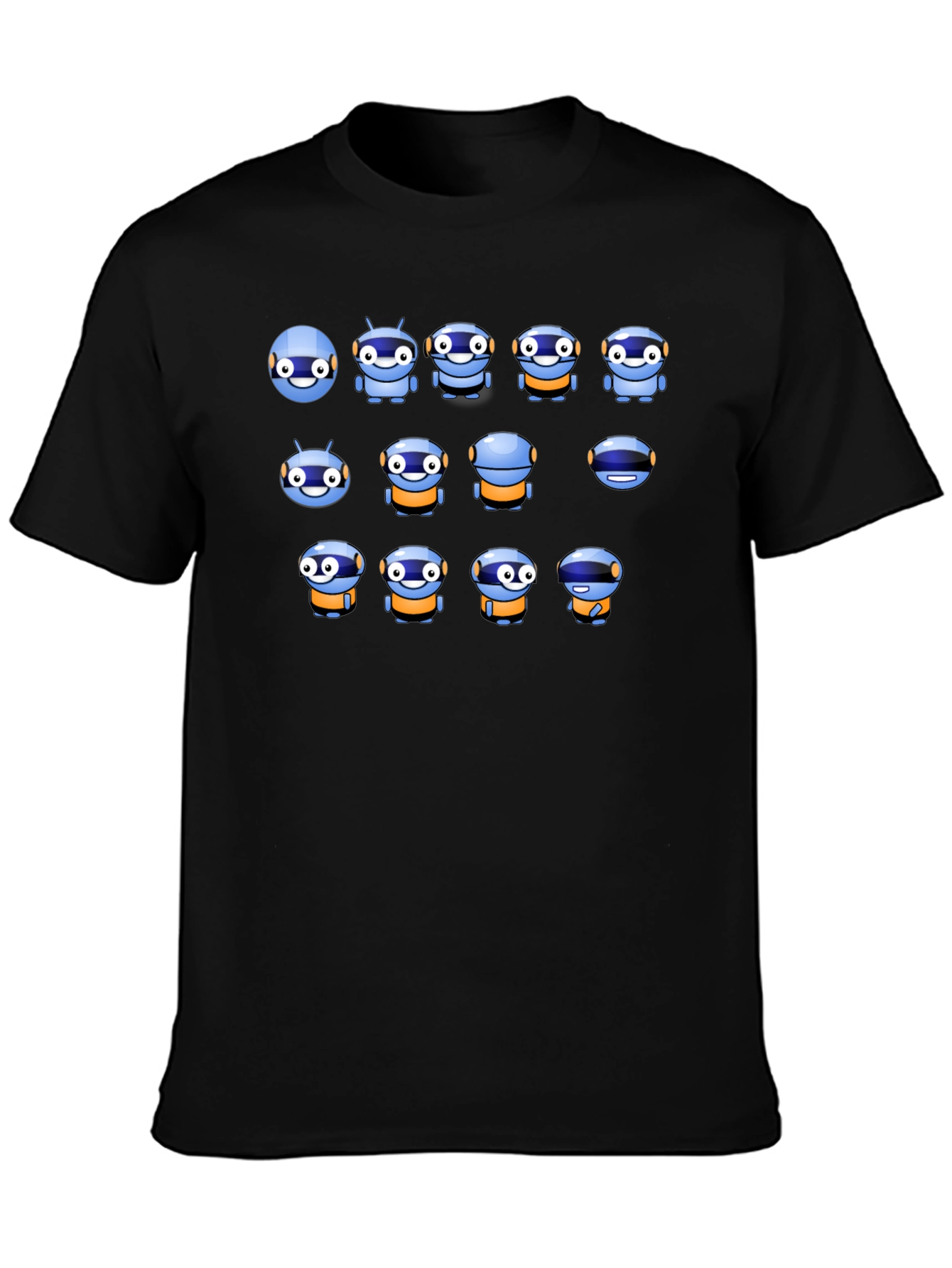 Robot Array Black Tee - Unique Design
