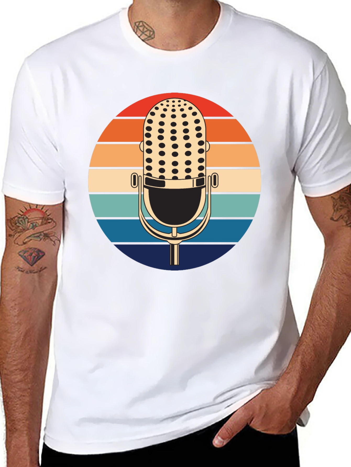 Retro Microphone Sunset T-Shirt