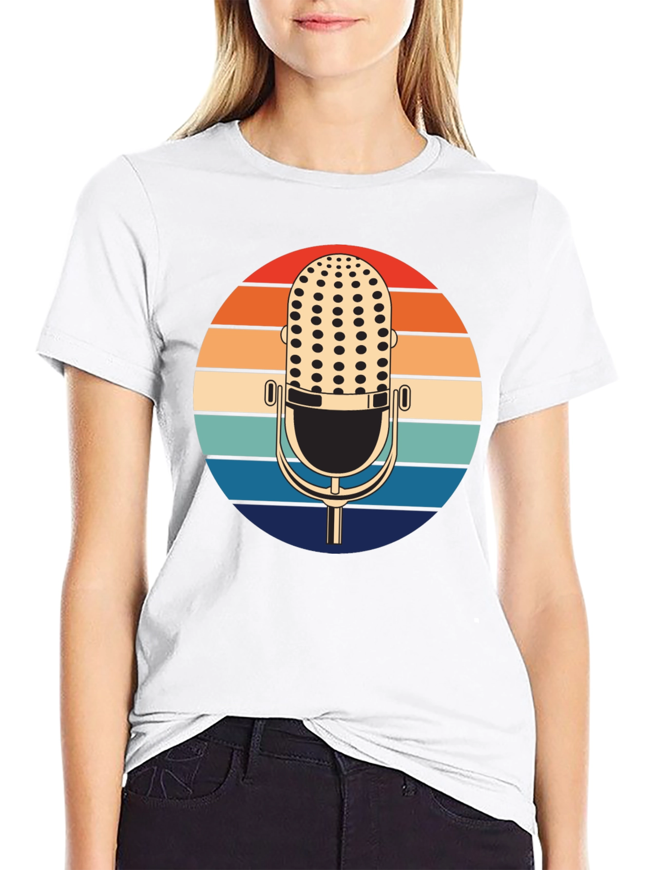 Retro Microphone Sunset T-Shirt
