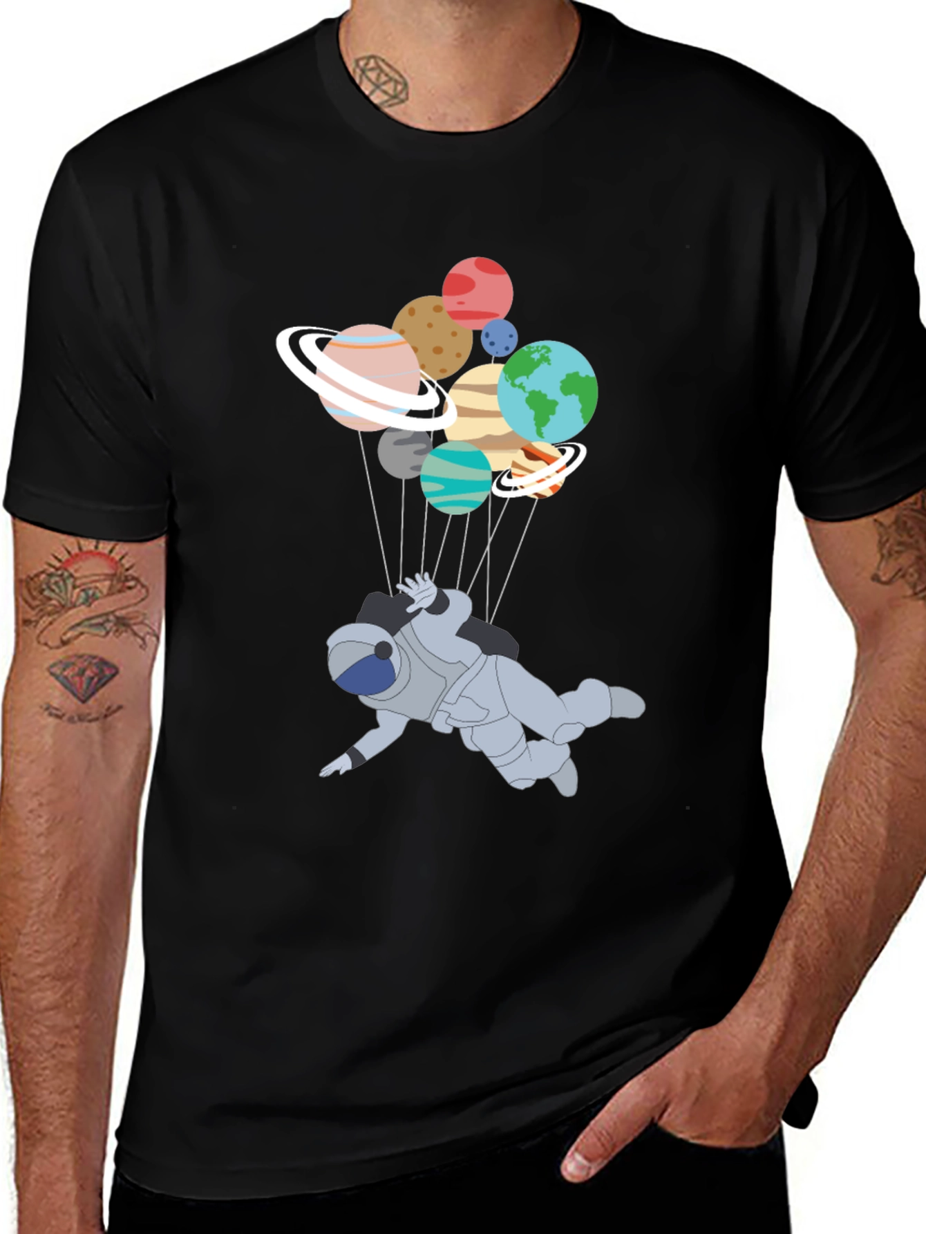 Astronaut Planet T-Shirt - Unique Graphic Tee
