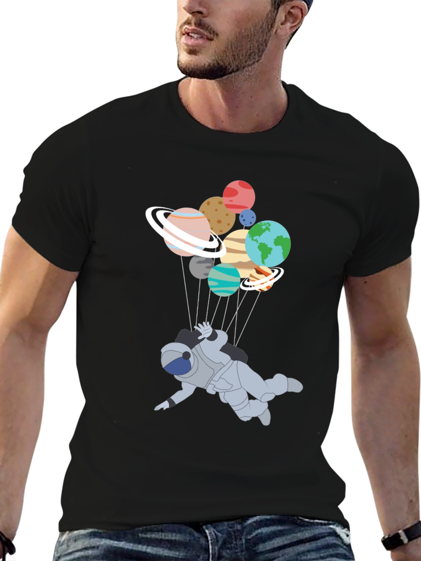 Astronaut Planet T-Shirt - Unique Graphic Tee