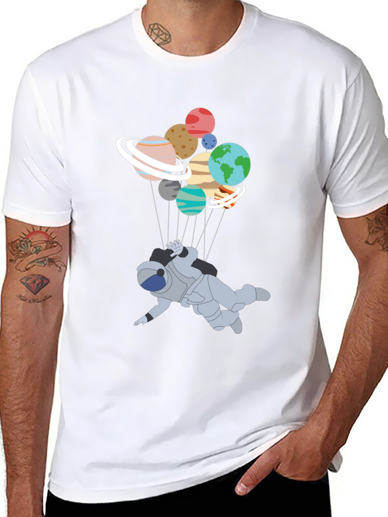 Astronaut Planet T-Shirt - Unique Graphic Tee