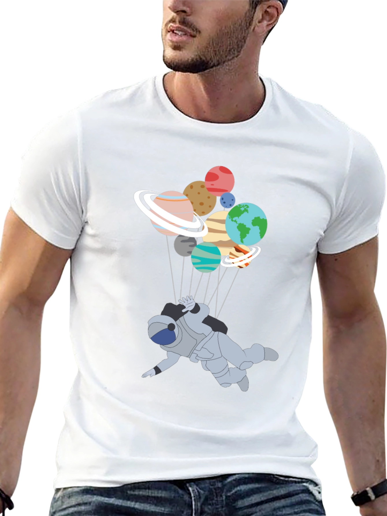 Astronaut Planet T-Shirt - Unique Graphic Tee