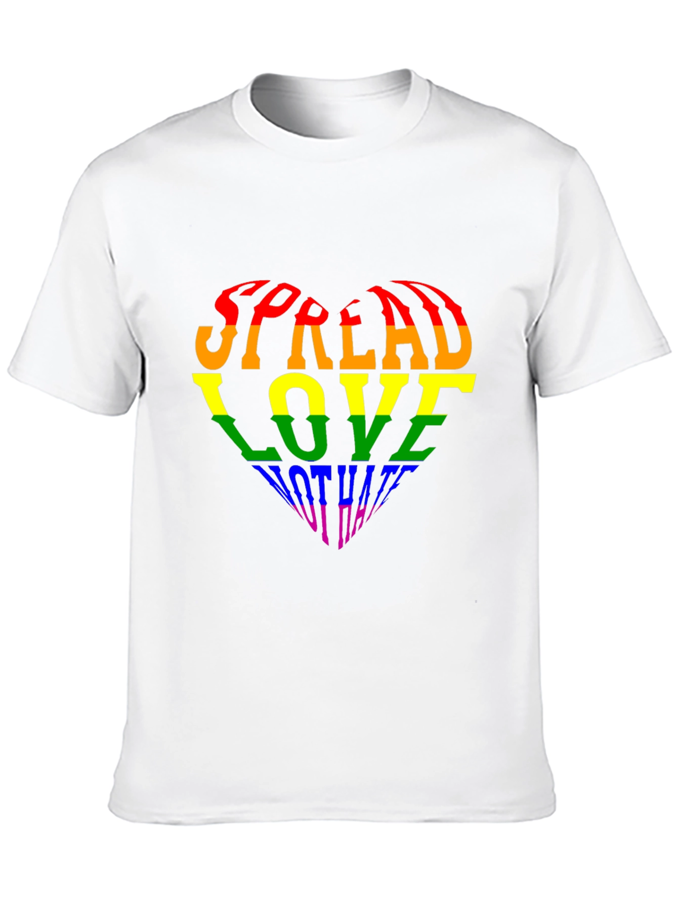 Pride Rainbow Heart Spread Love Black T-Shirt