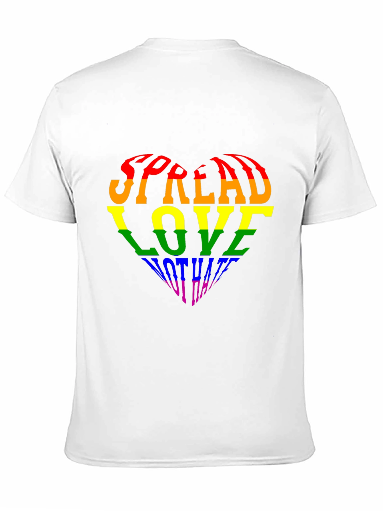 Pride Rainbow Heart Spread Love Black T-Shirt