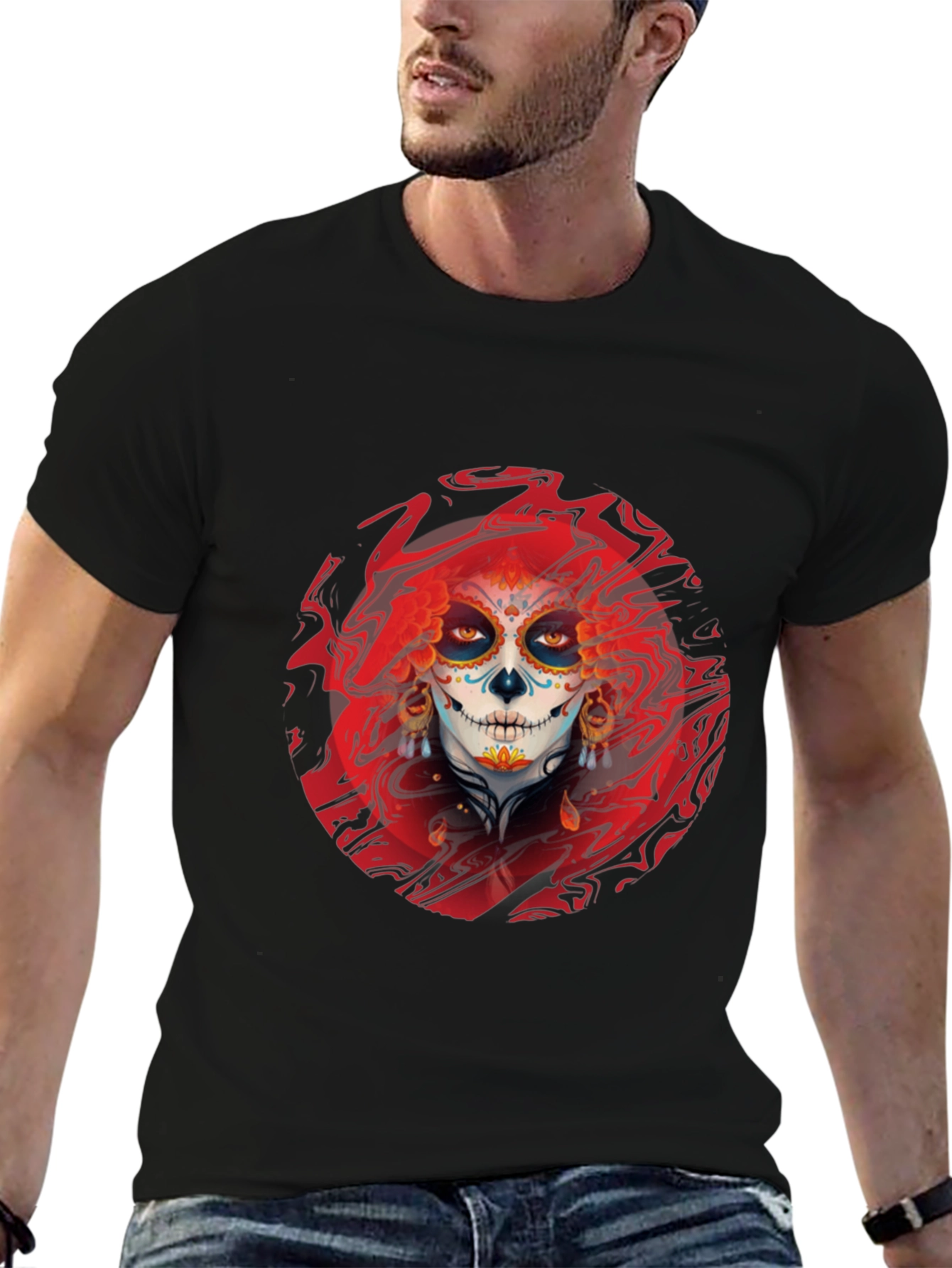 Sugar Skull T-Shirt - Day of the Dead Style