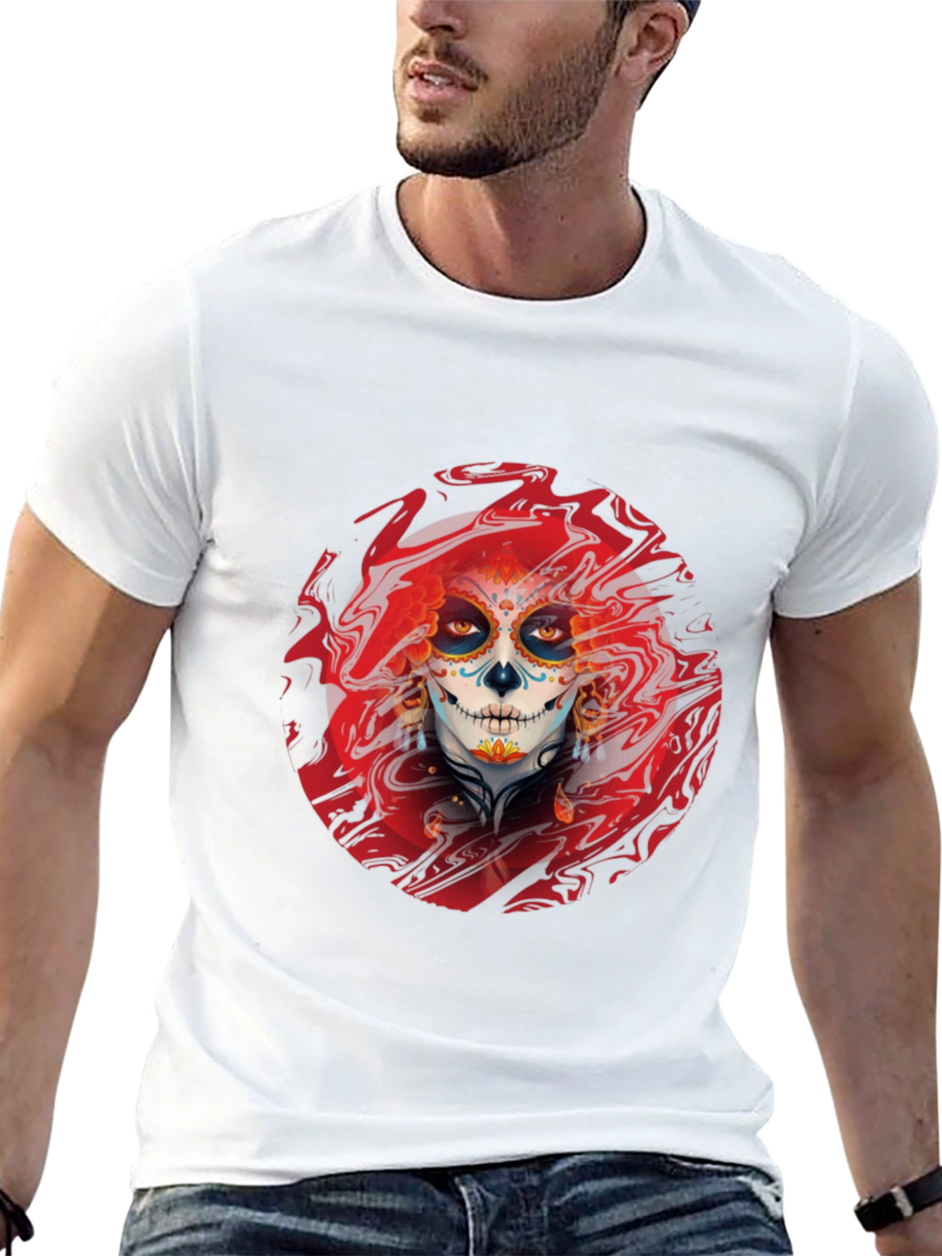 Sugar Skull T-Shirt - Day of the Dead Style
