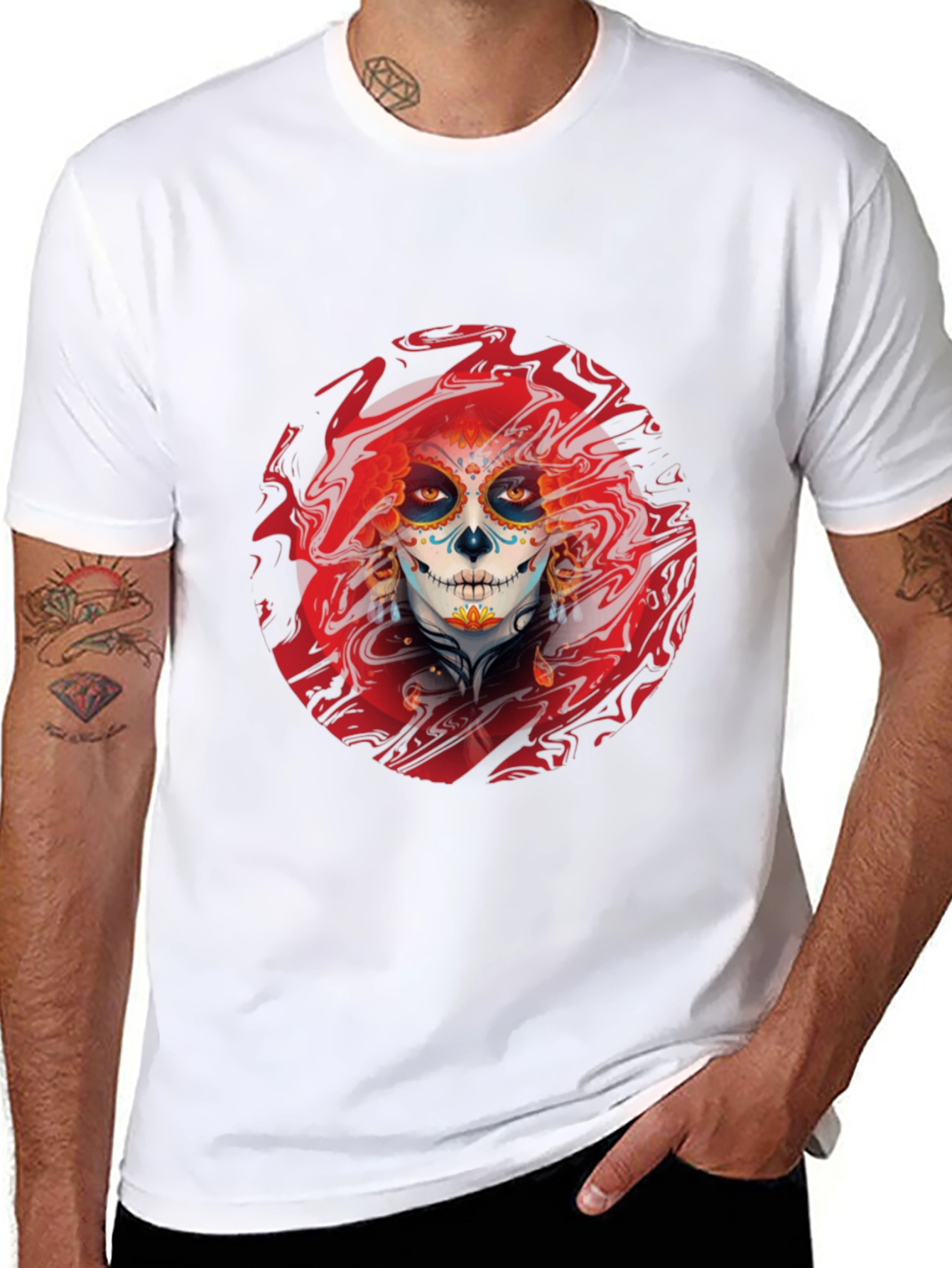 Sugar Skull T-Shirt - Day of the Dead Style
