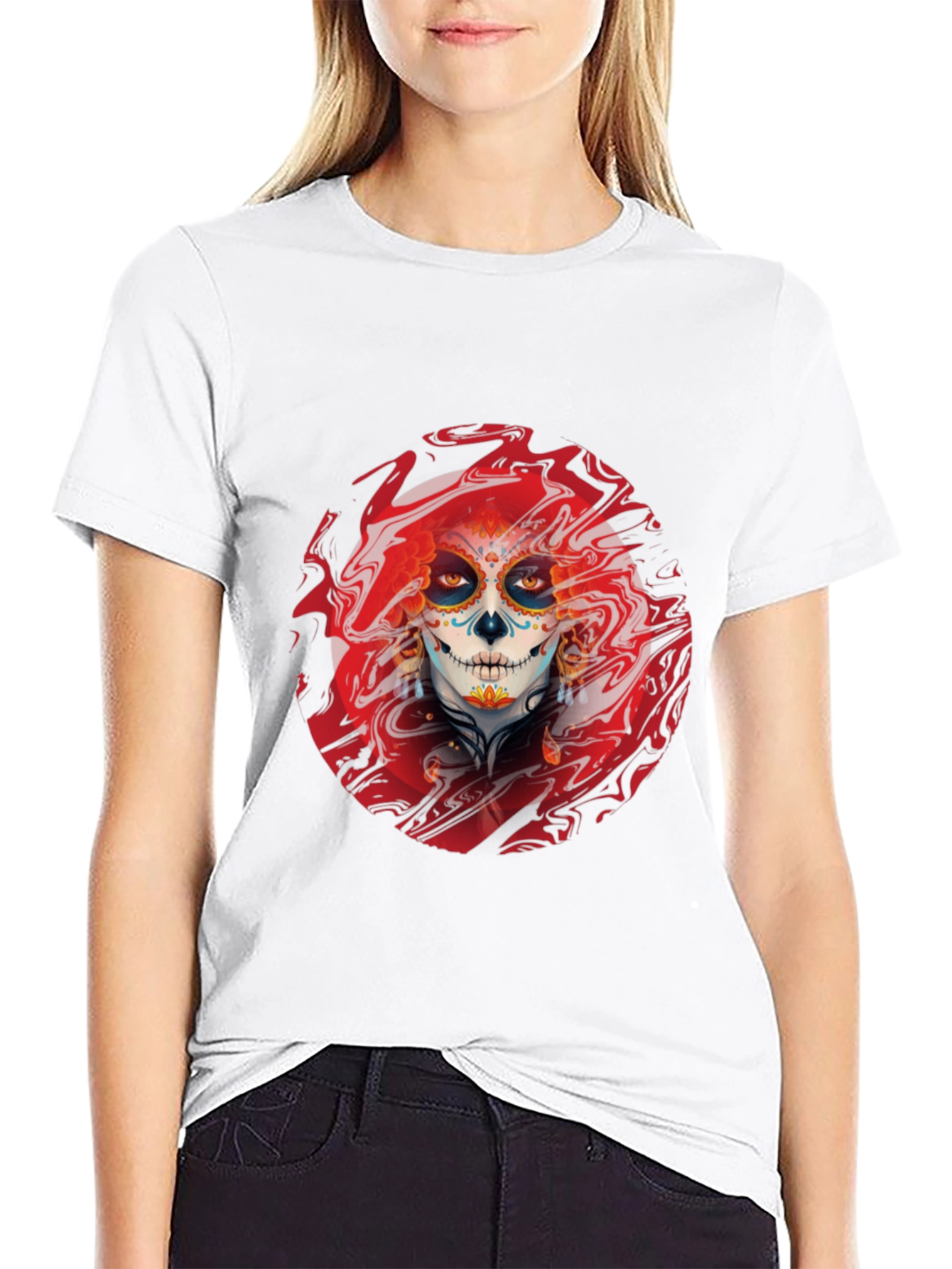 Sugar Skull T-Shirt - Day of the Dead Style