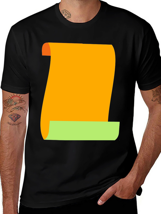 Novelty Scroll Graphic Tee - Black Cotton Blend