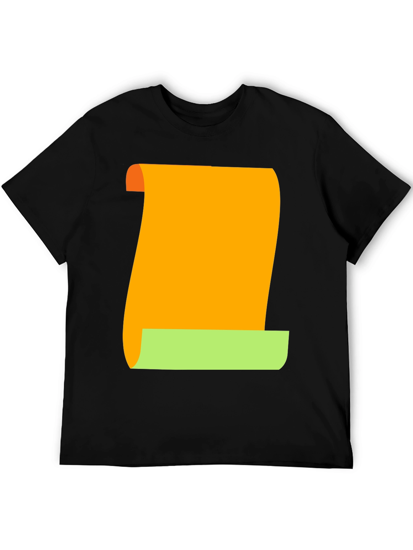 Novelty Scroll Graphic Tee - Black Cotton Blend