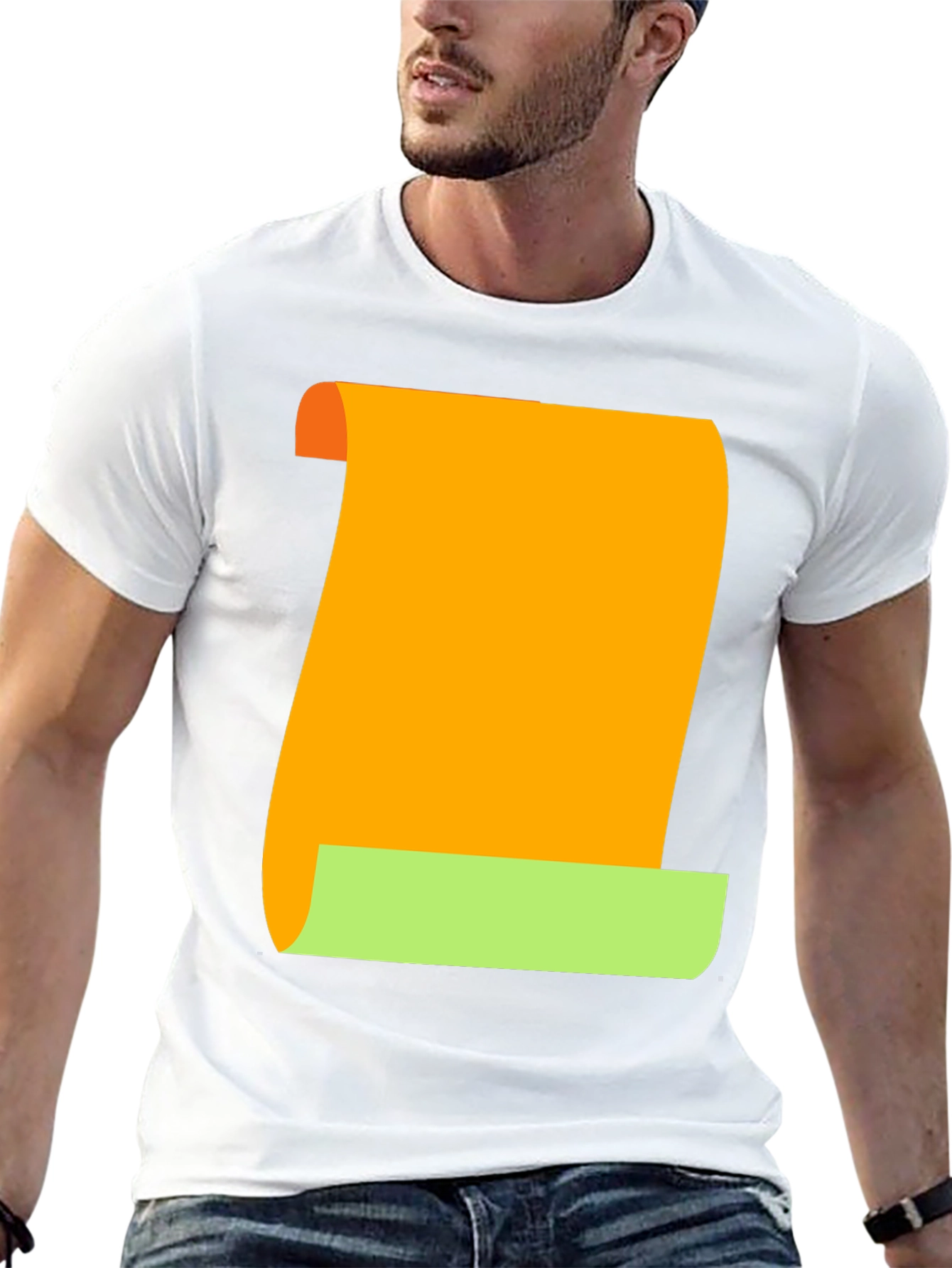 Novelty Scroll Graphic Tee - Black Cotton Blend