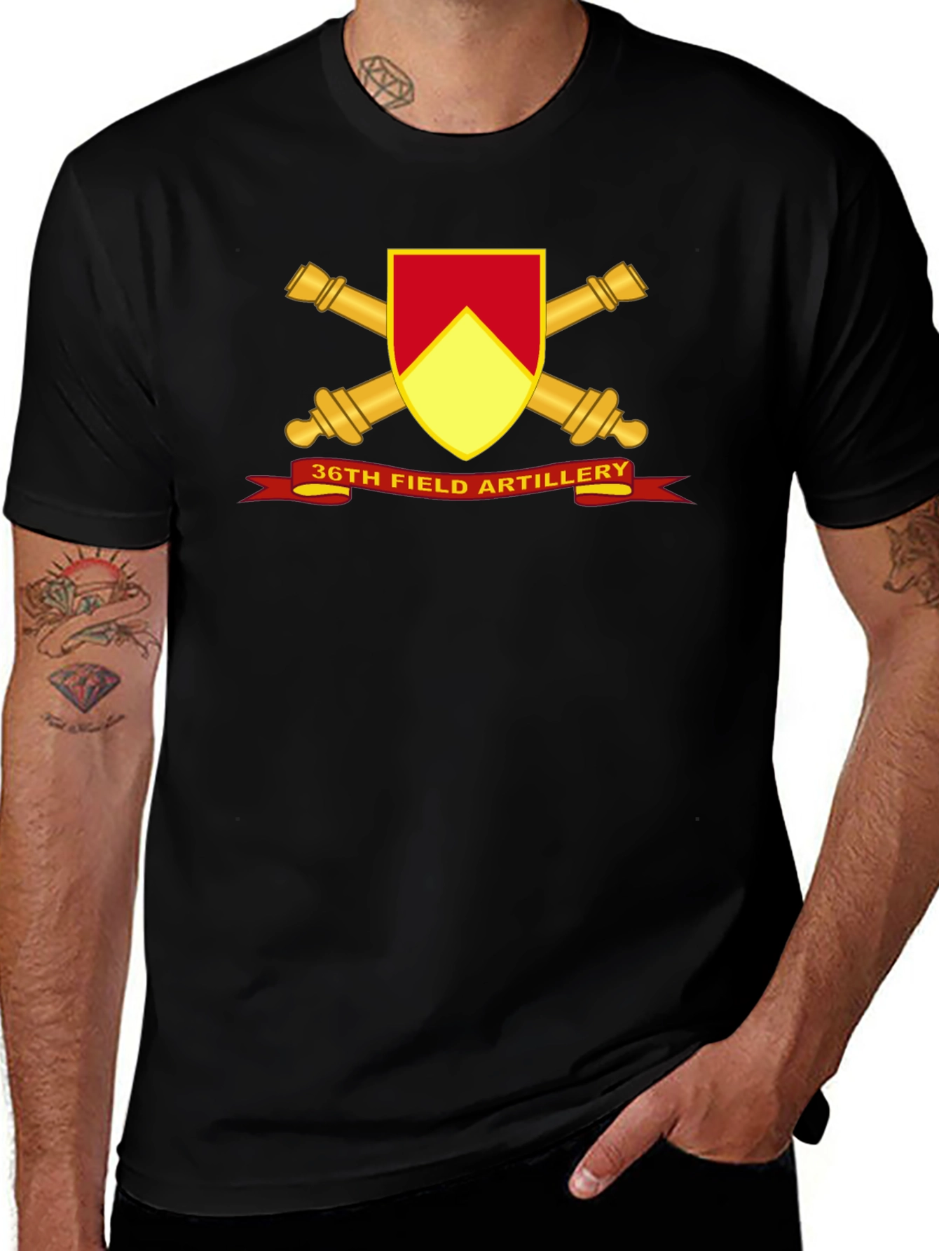 36th Field Artillery Black T-Shirt