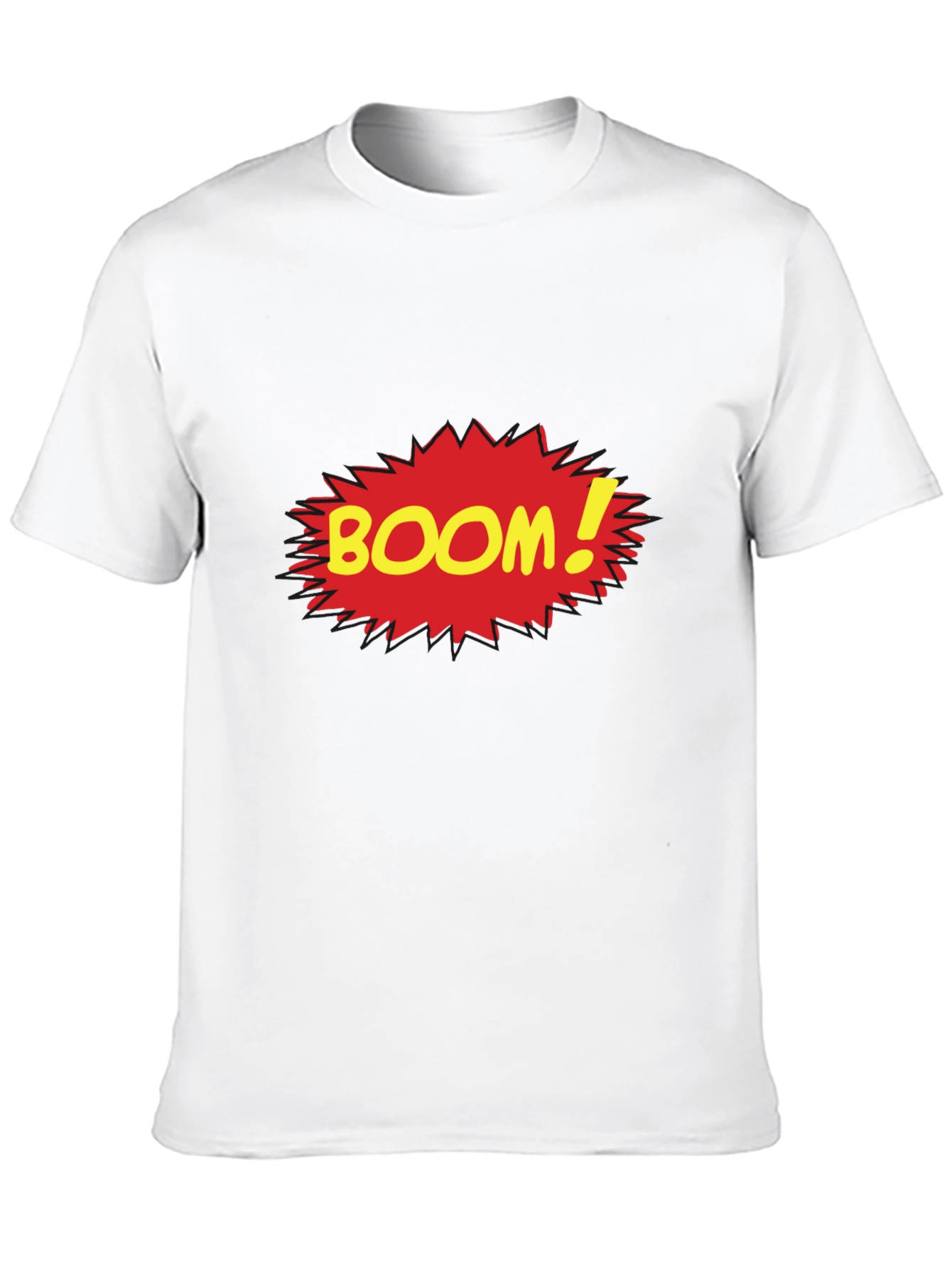 Boom Comic Style Graphic Tee - Black Cotton T-Shirt
