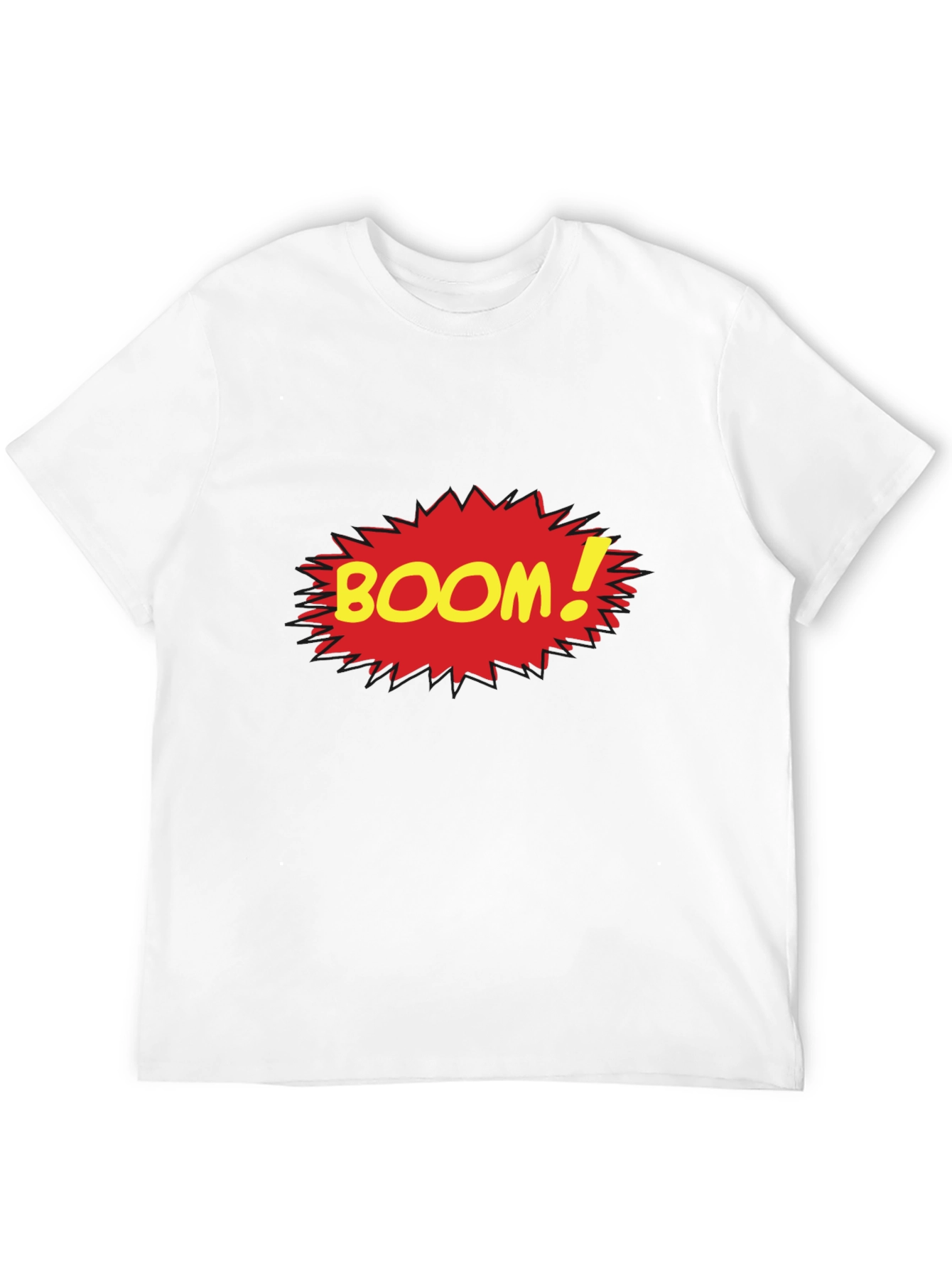 Boom Comic Style Graphic Tee - Black Cotton T-Shirt