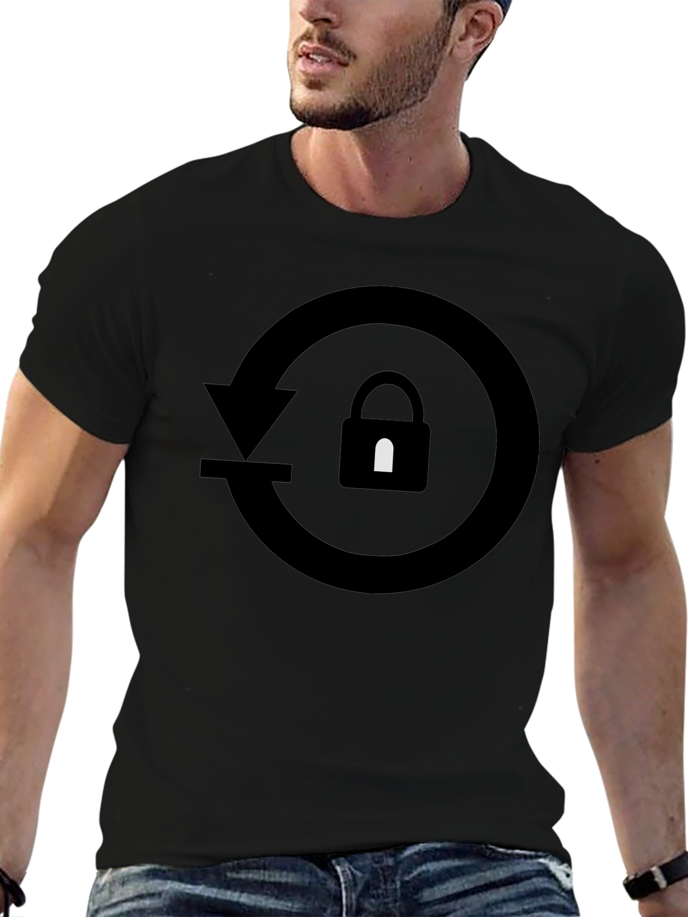 Secure Reset Black Graphic Tee