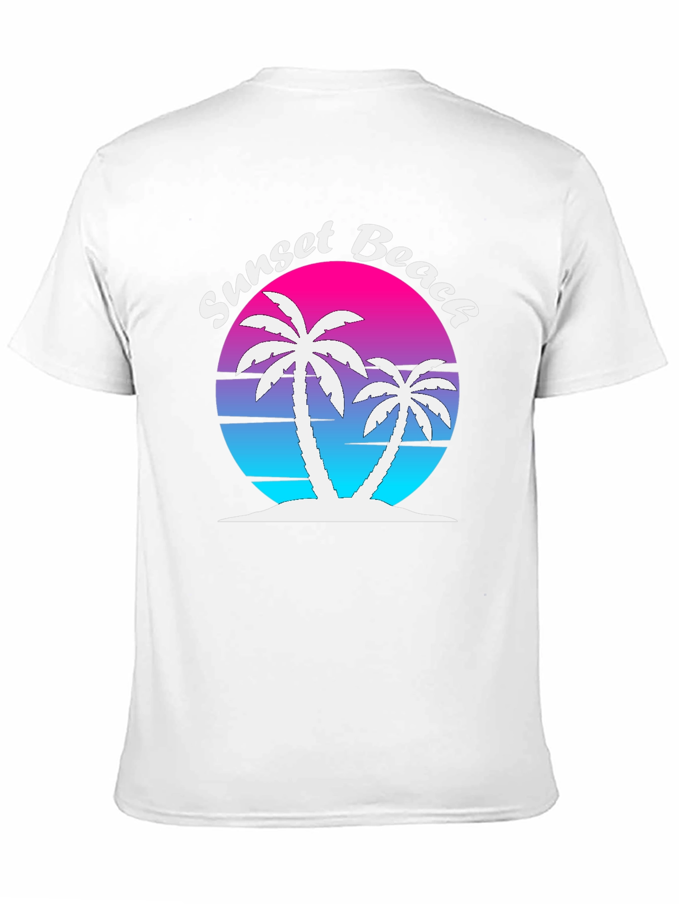Sunset Beach Palm Tree Graphic Tee
