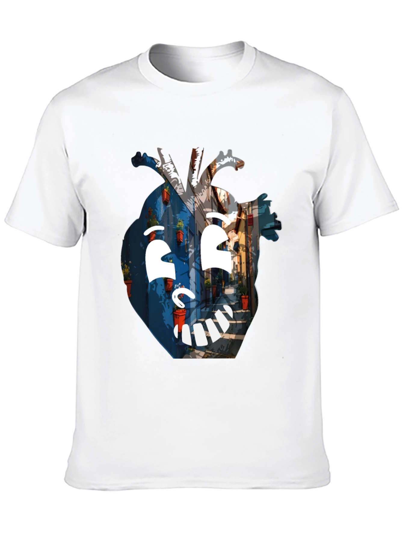 Artistic Heart Graphic Black T-Shirt
