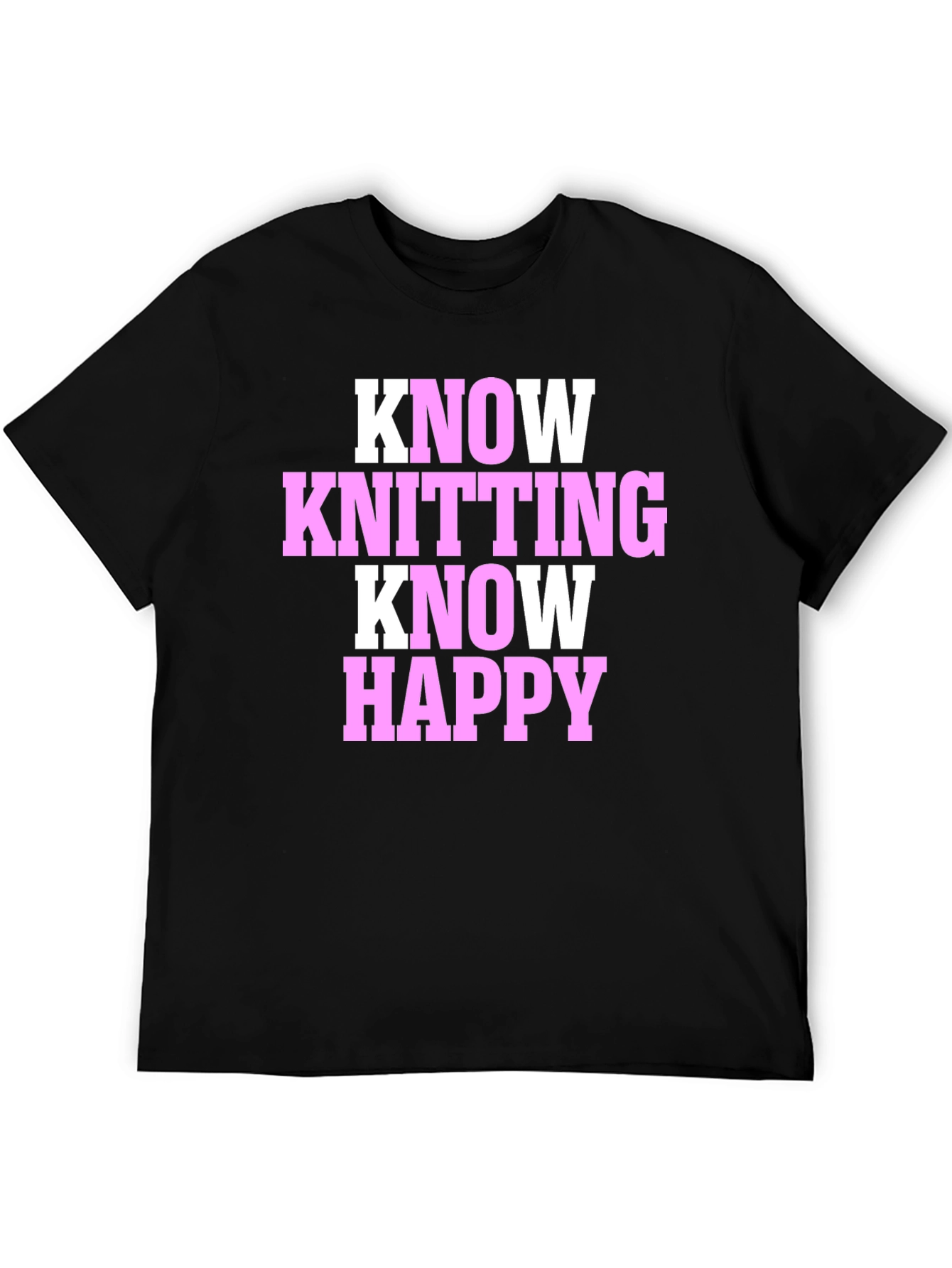 Know Knitting Know Happy Black T-Shirt