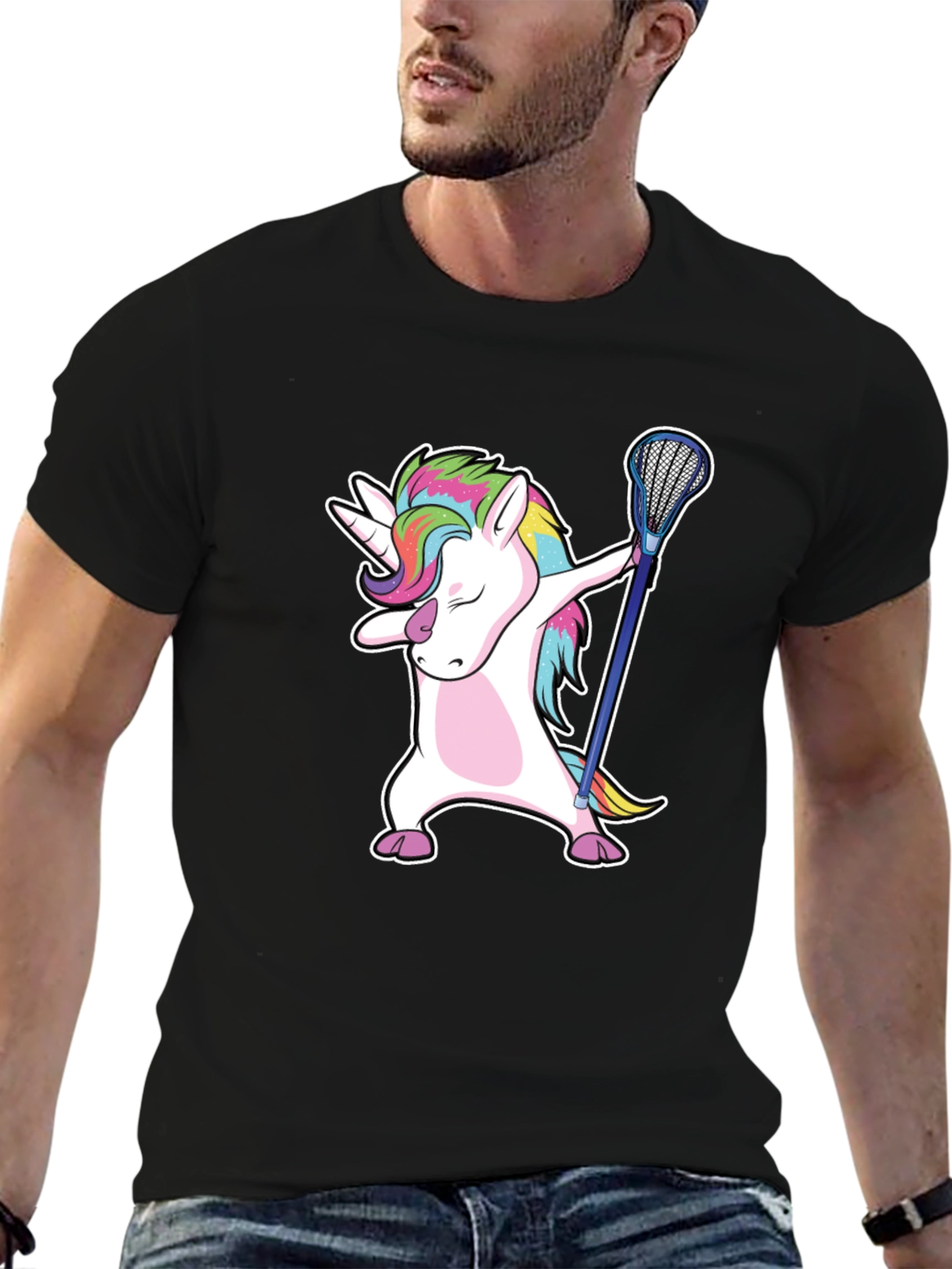 Unicorn Dabbing with Lacrosse Stick T-Shirt