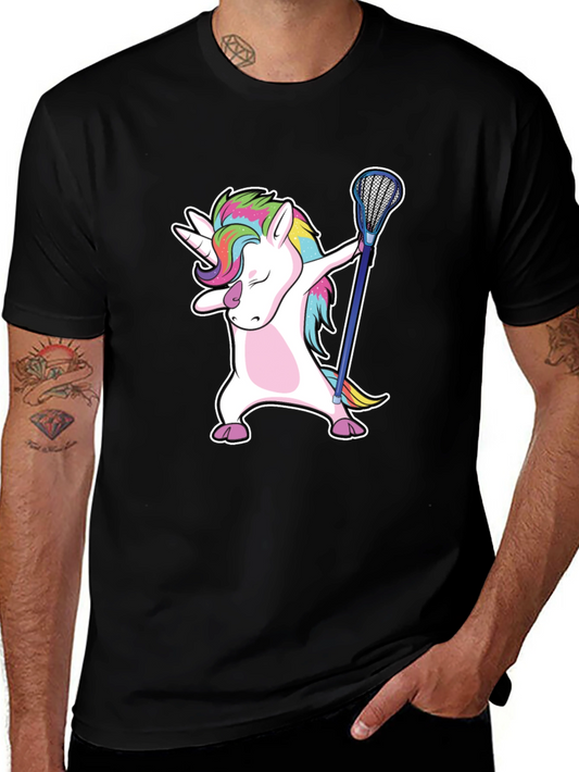 Unicorn Dabbing with Lacrosse Stick T-Shirt
