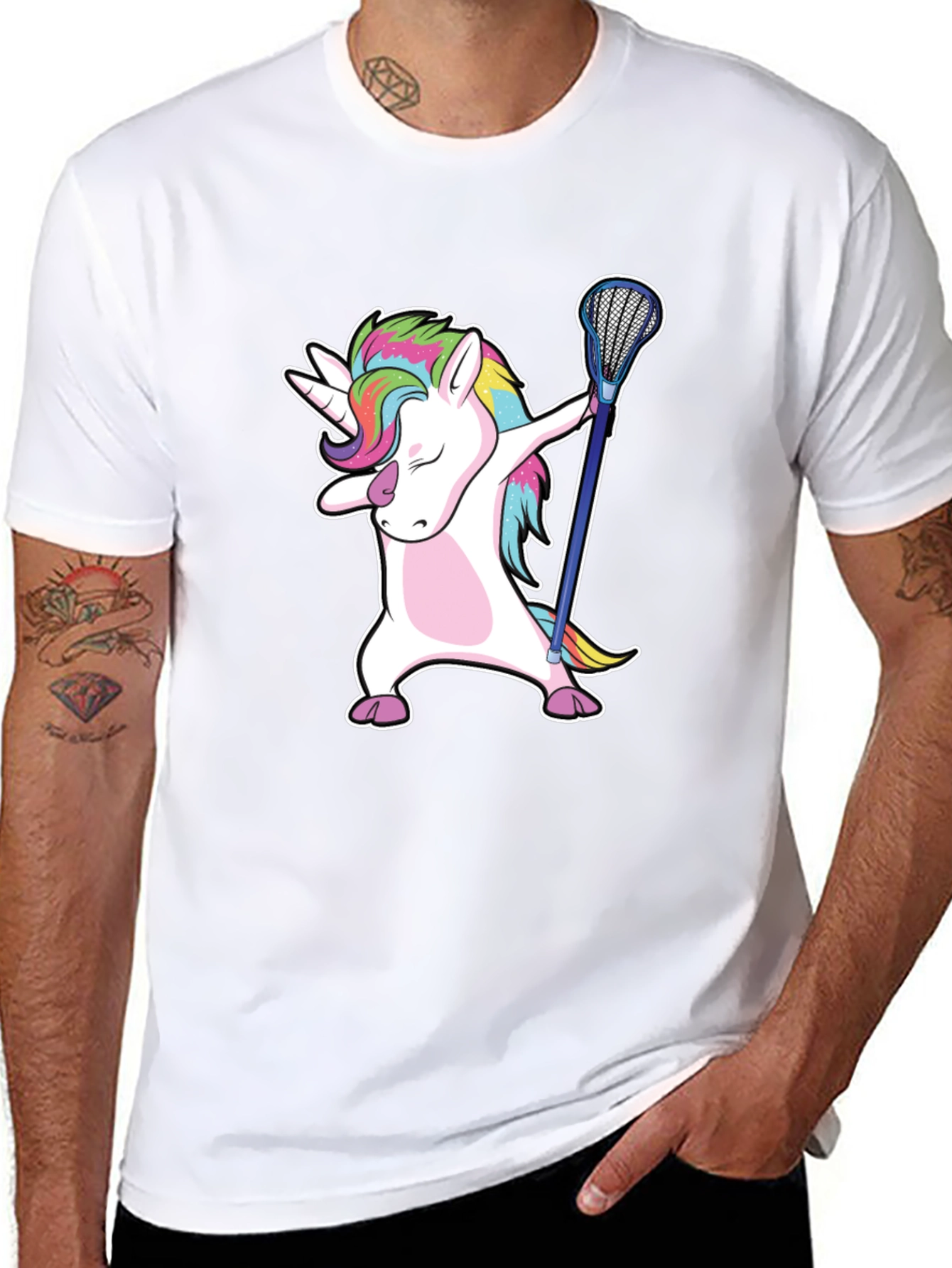 Unicorn Dabbing with Lacrosse Stick T-Shirt