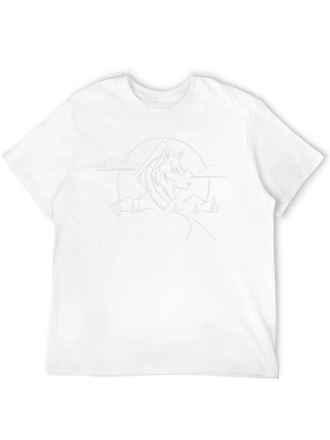 Wolf Nature Graphic Black T-Shirt