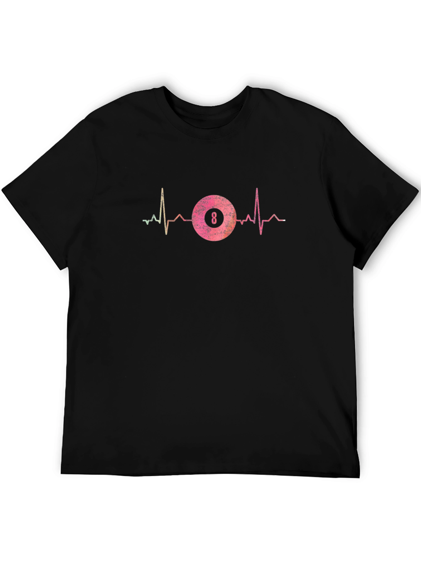 8 Ball Heartbeat Graphic T-Shirt - Pool Player Tee