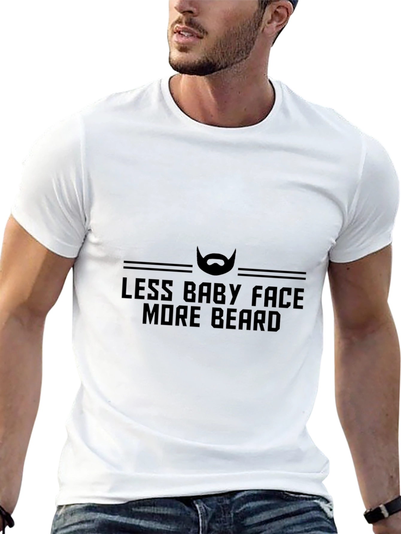 Less Baby Face More Beard Graphic Tee