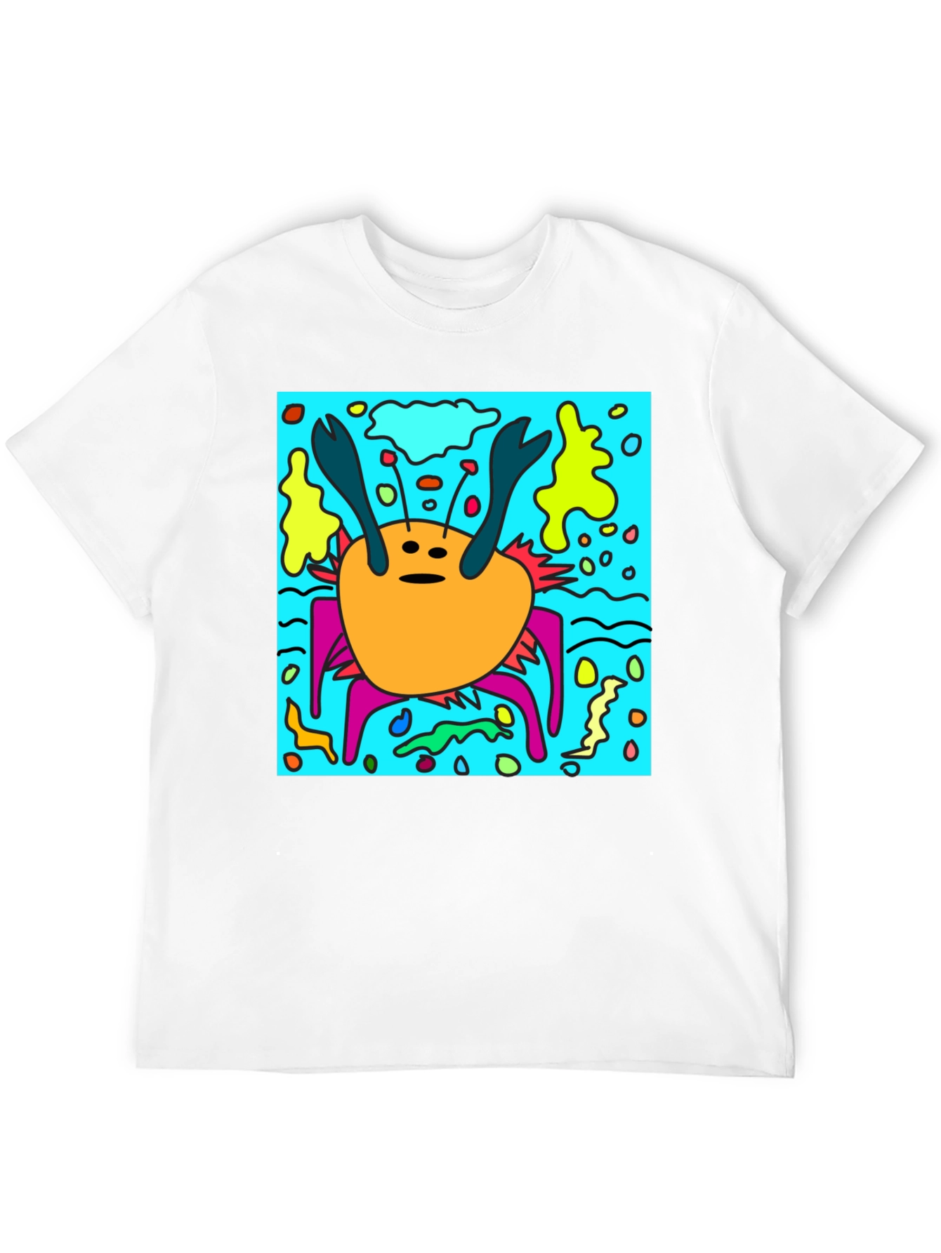 Funky Crab Graphic Print Tee -  Unique Statement Piece