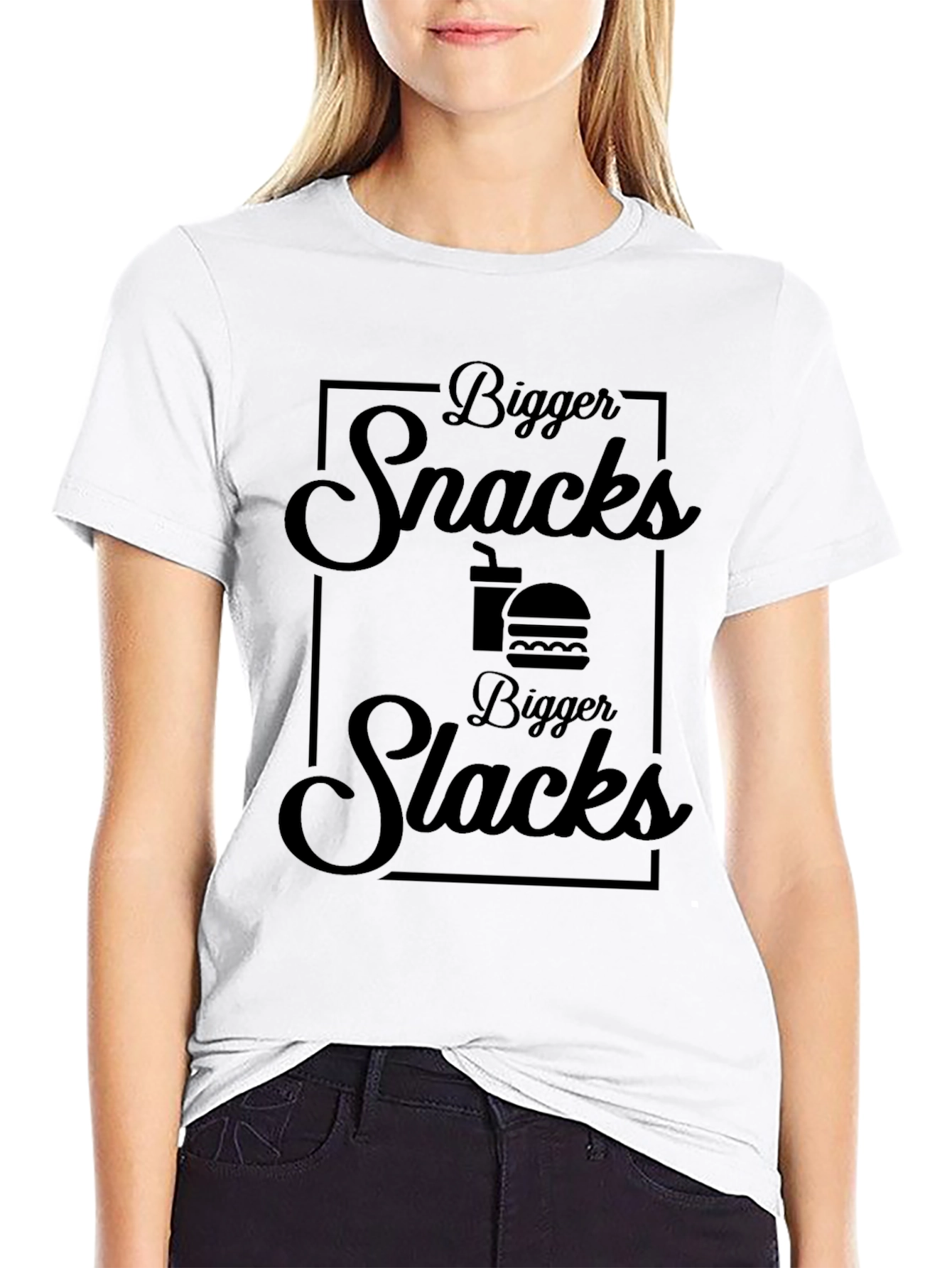 Bigger Snacks Bigger Slacks Graphic Tee - Black