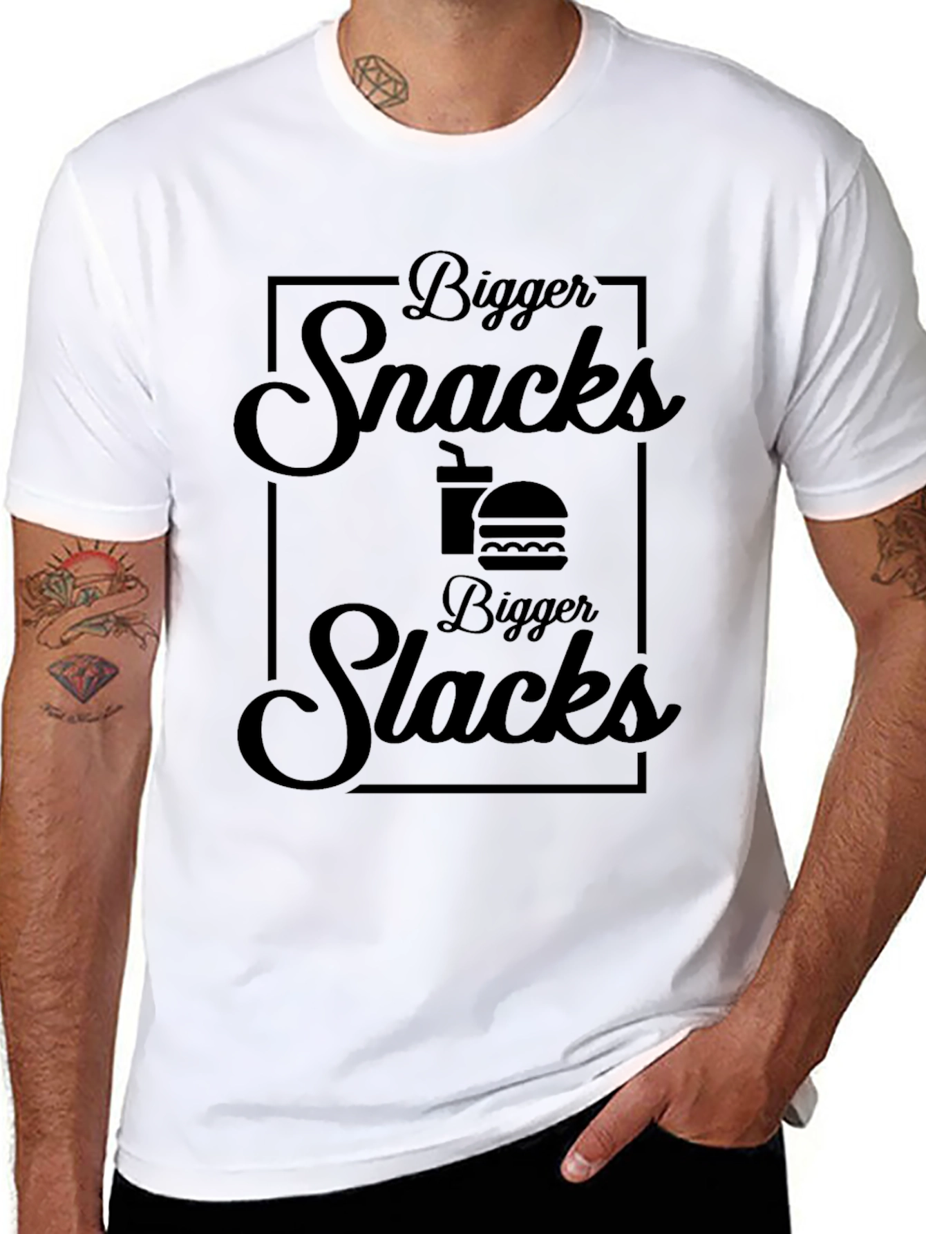 Bigger Snacks Bigger Slacks Graphic Tee - Black