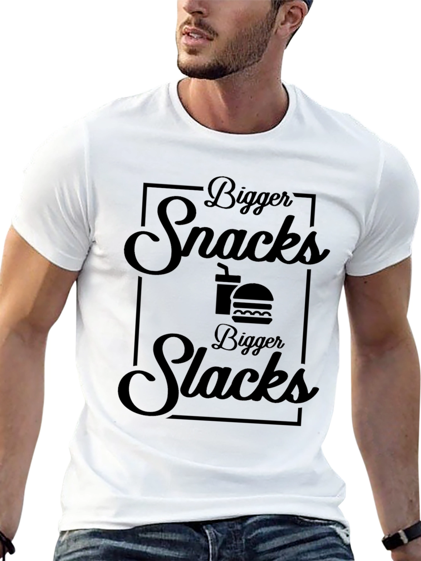 Bigger Snacks Bigger Slacks Graphic Tee - Black