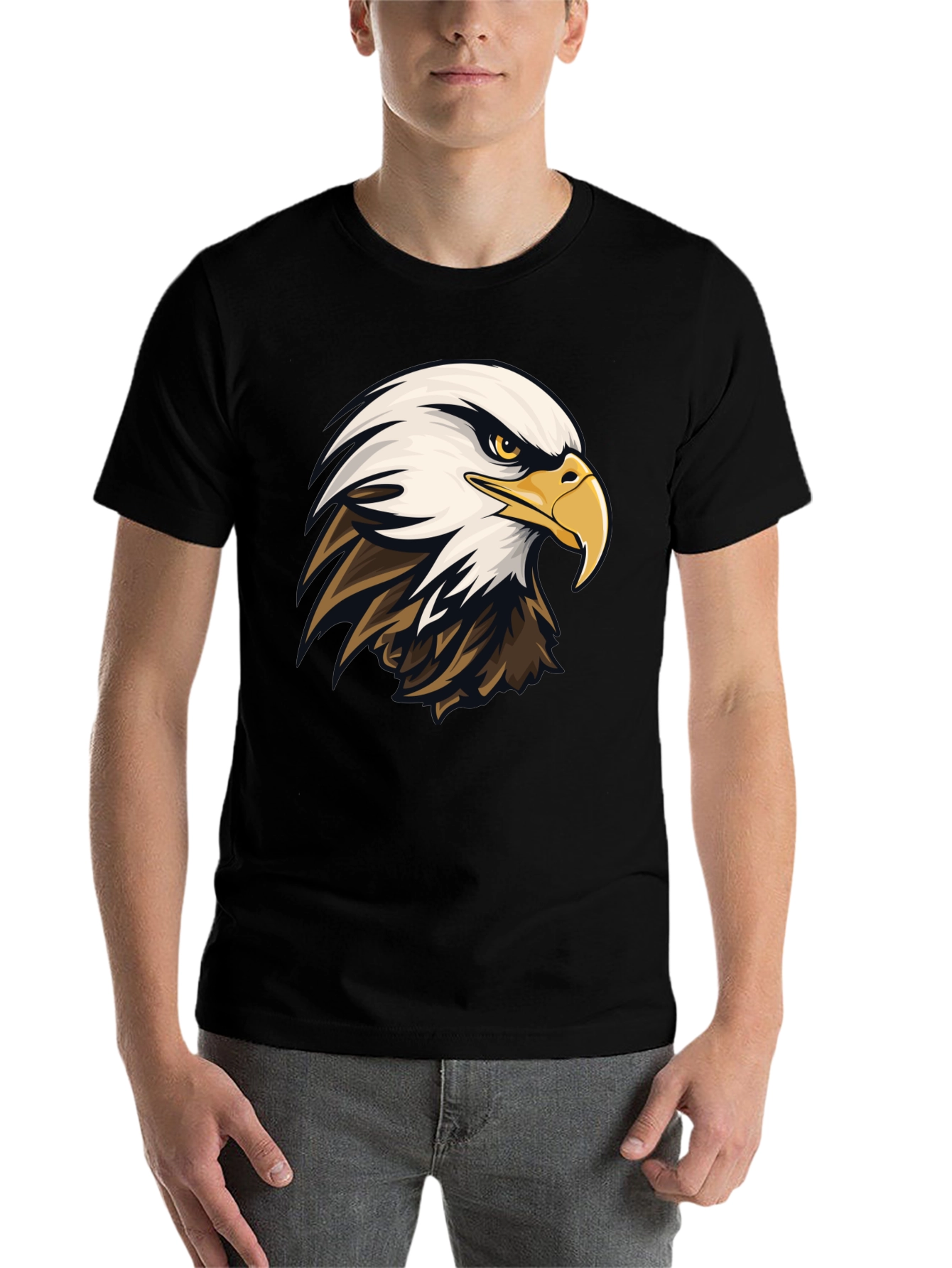 Bald Eagle Graphic Tee - Mens Black T-Shirt