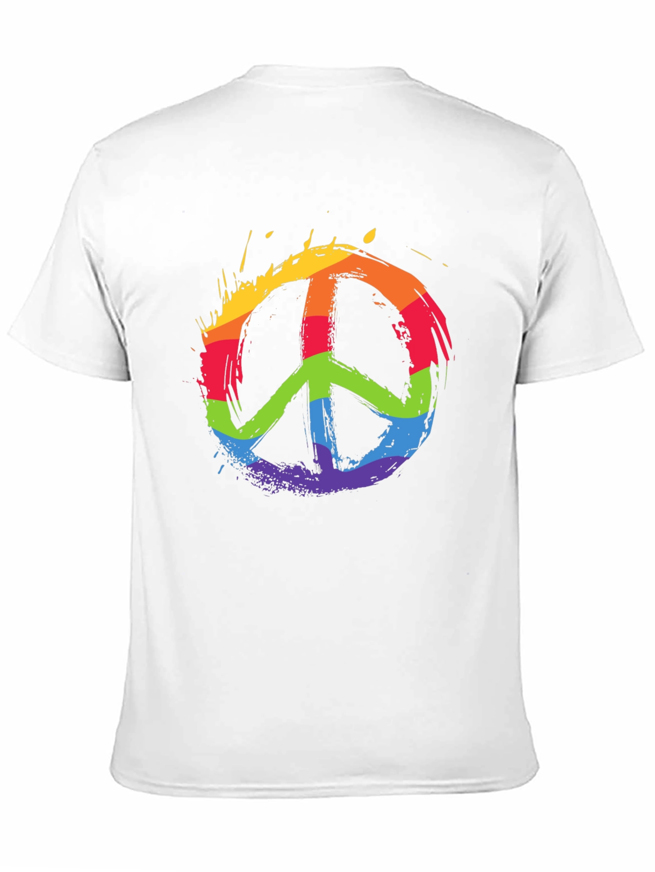 Rainbow Peace Sign Graphic T-Shirt