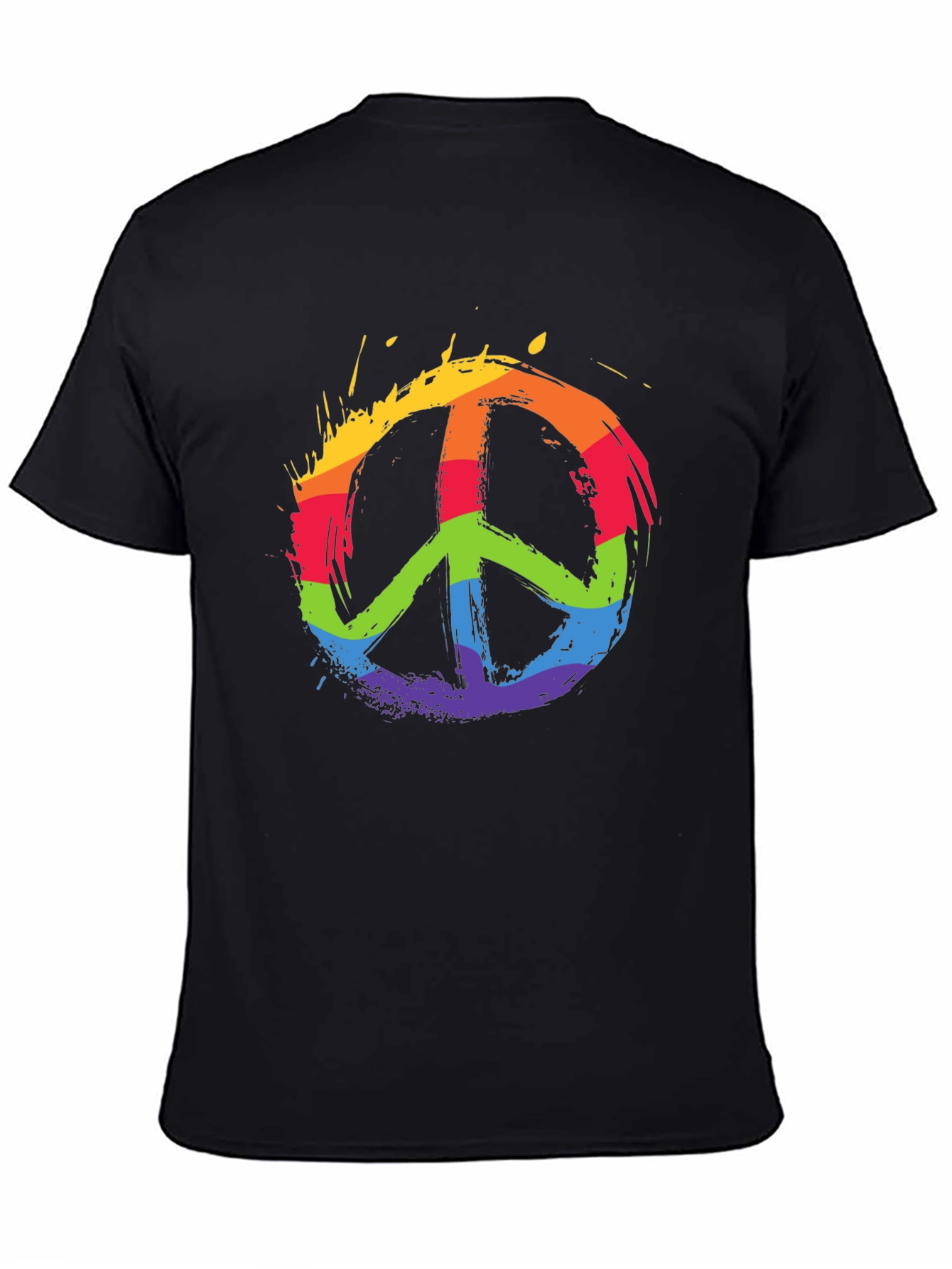 Rainbow Peace Sign Graphic T-Shirt