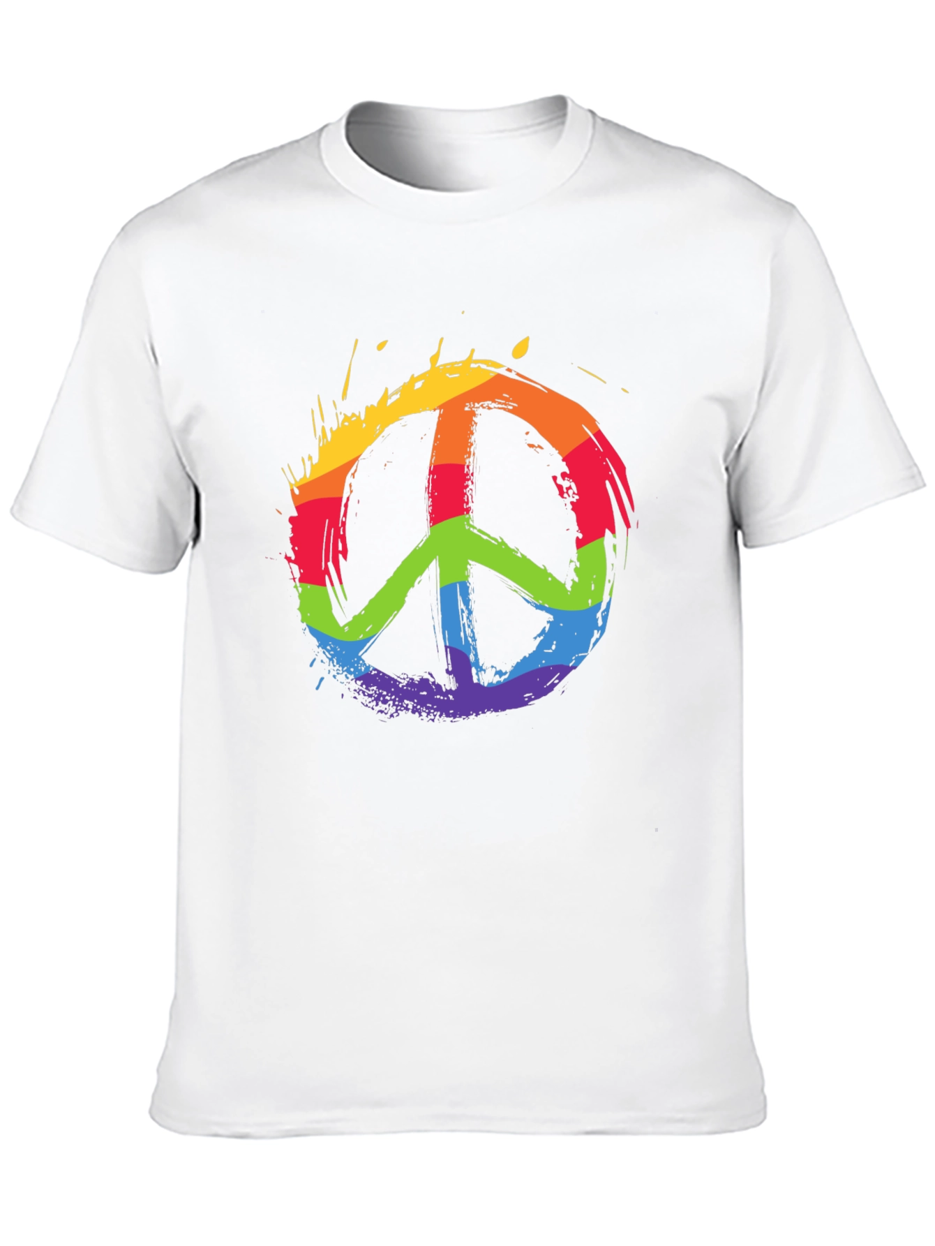 Rainbow Peace Sign Graphic T-Shirt