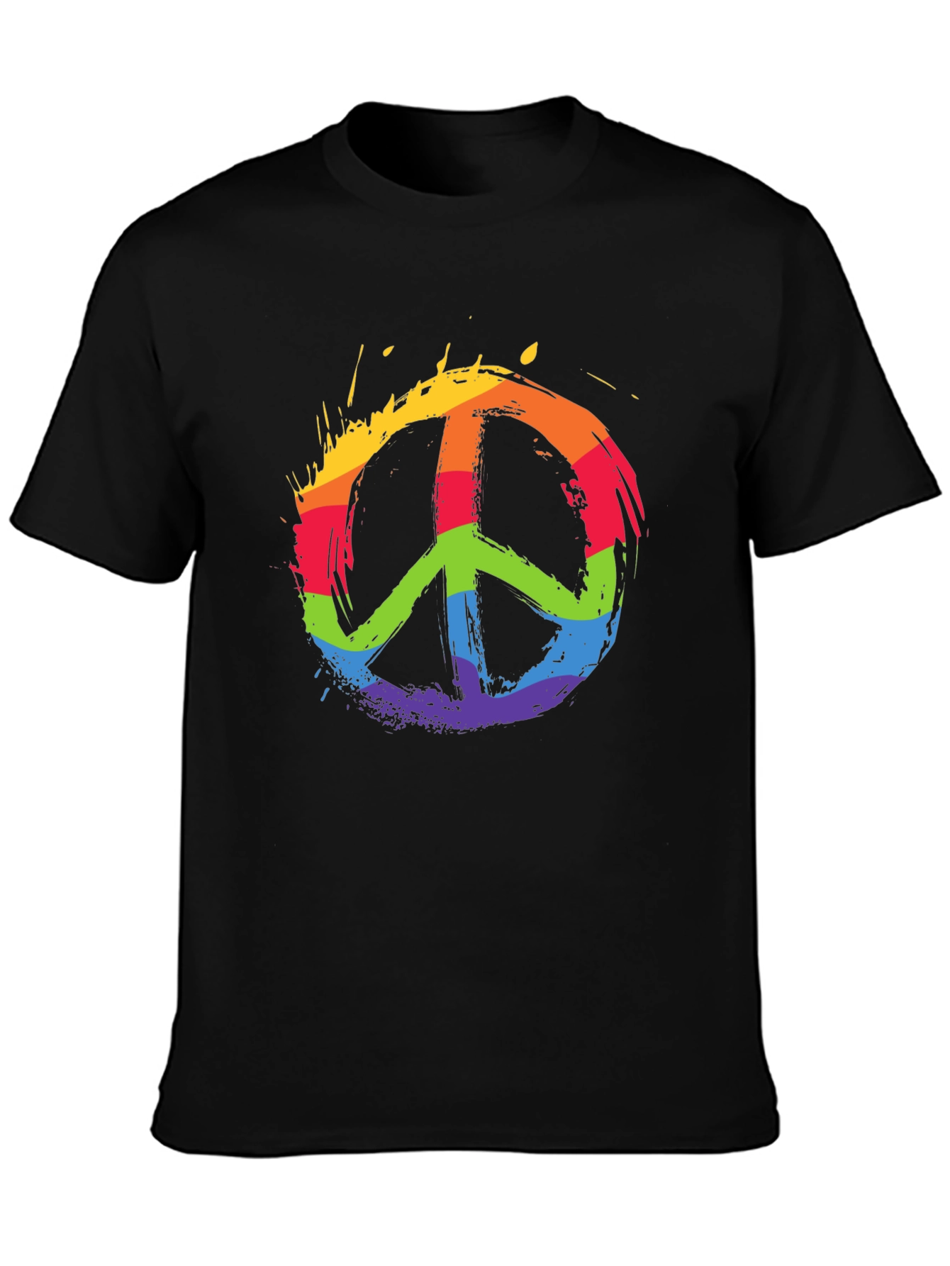 Rainbow Peace Sign Graphic T-Shirt