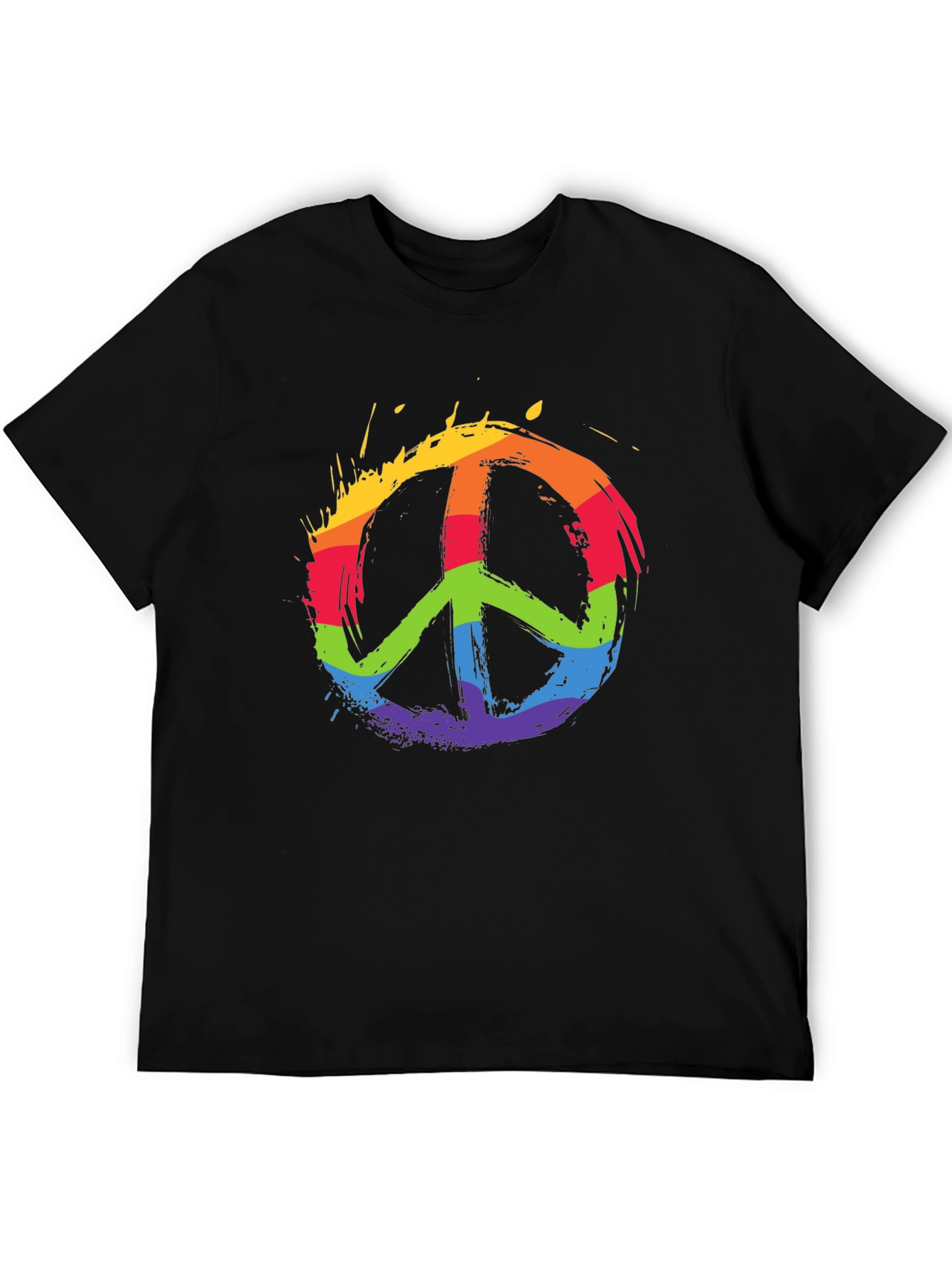 Rainbow Peace Sign Graphic T-Shirt