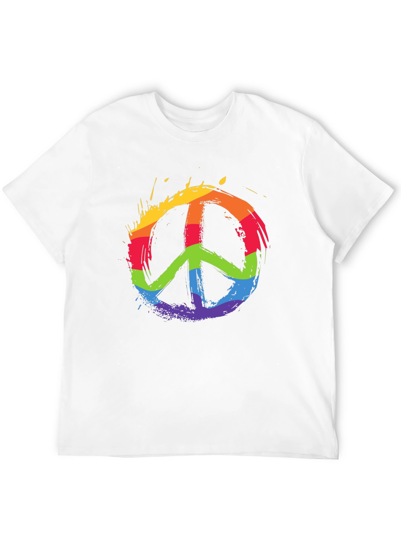 Rainbow Peace Sign Graphic T-Shirt