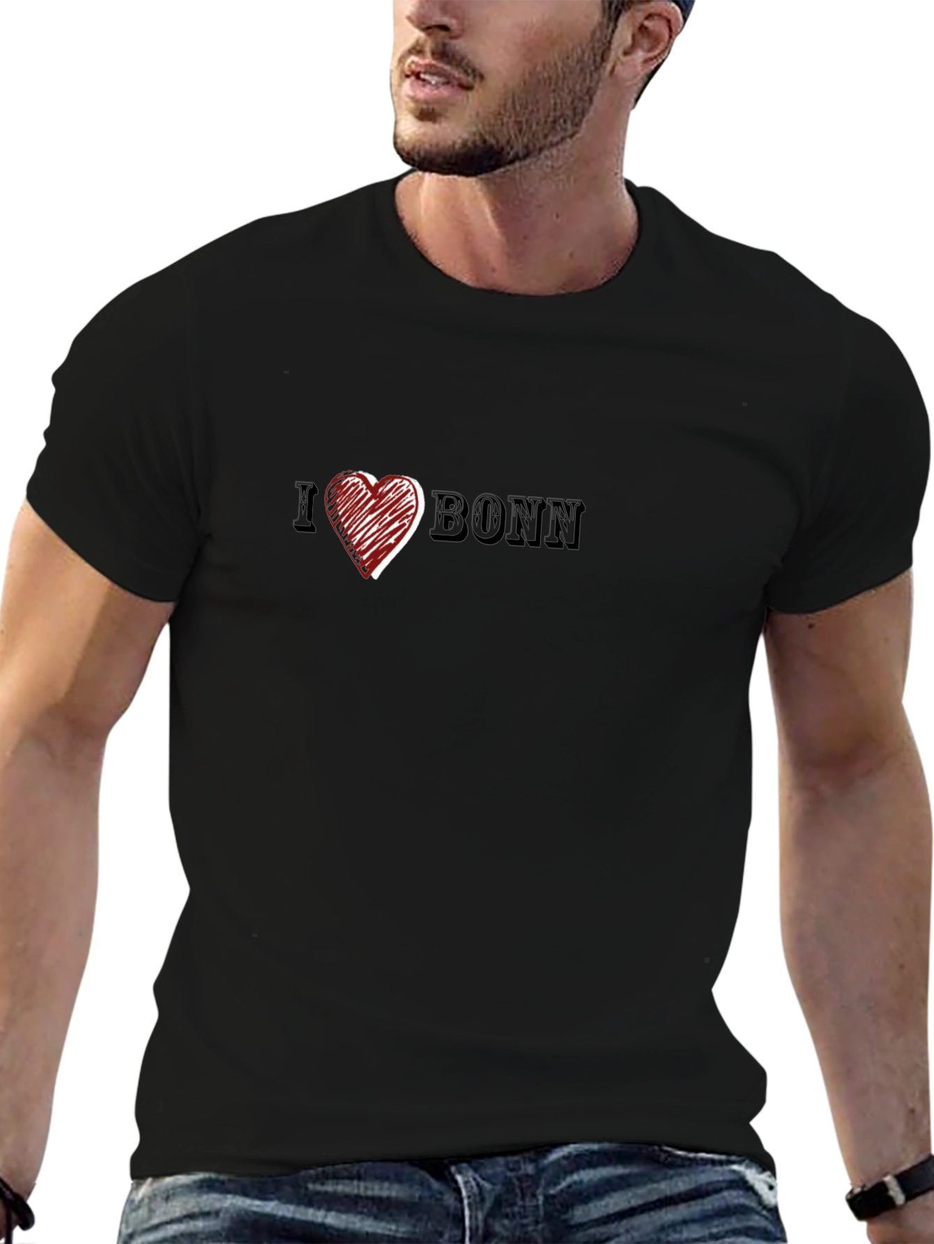 I Heart Bonn Black T-Shirt for Men