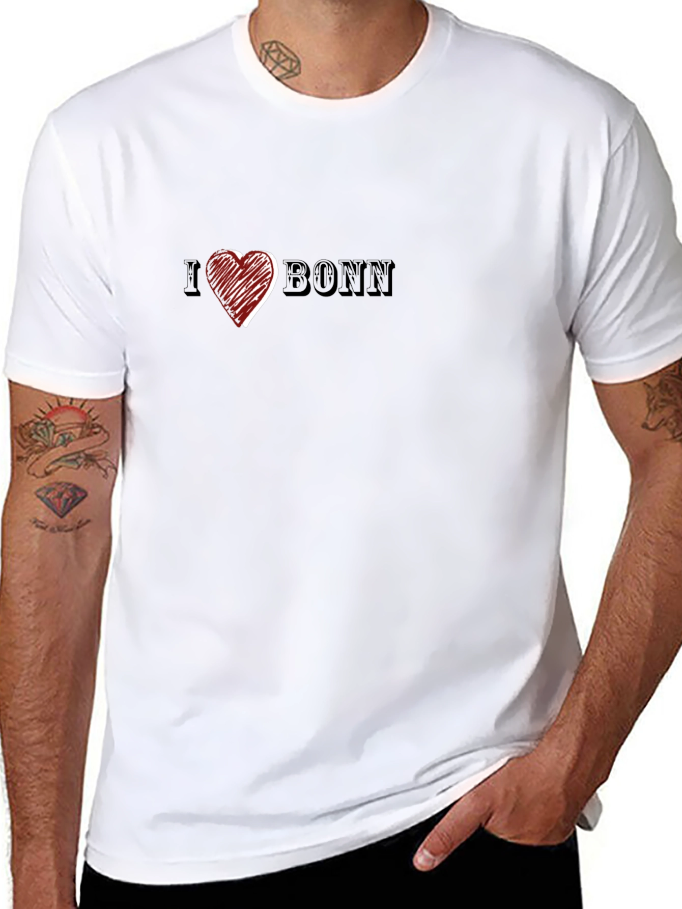 I Heart Bonn Black T-Shirt for Men