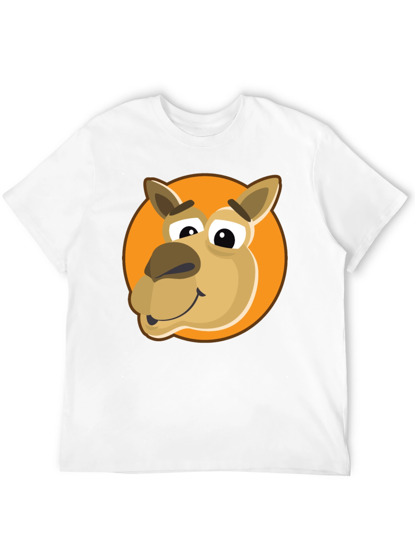 Cartoon Camel Graphic Tee - Black Cotton Blend