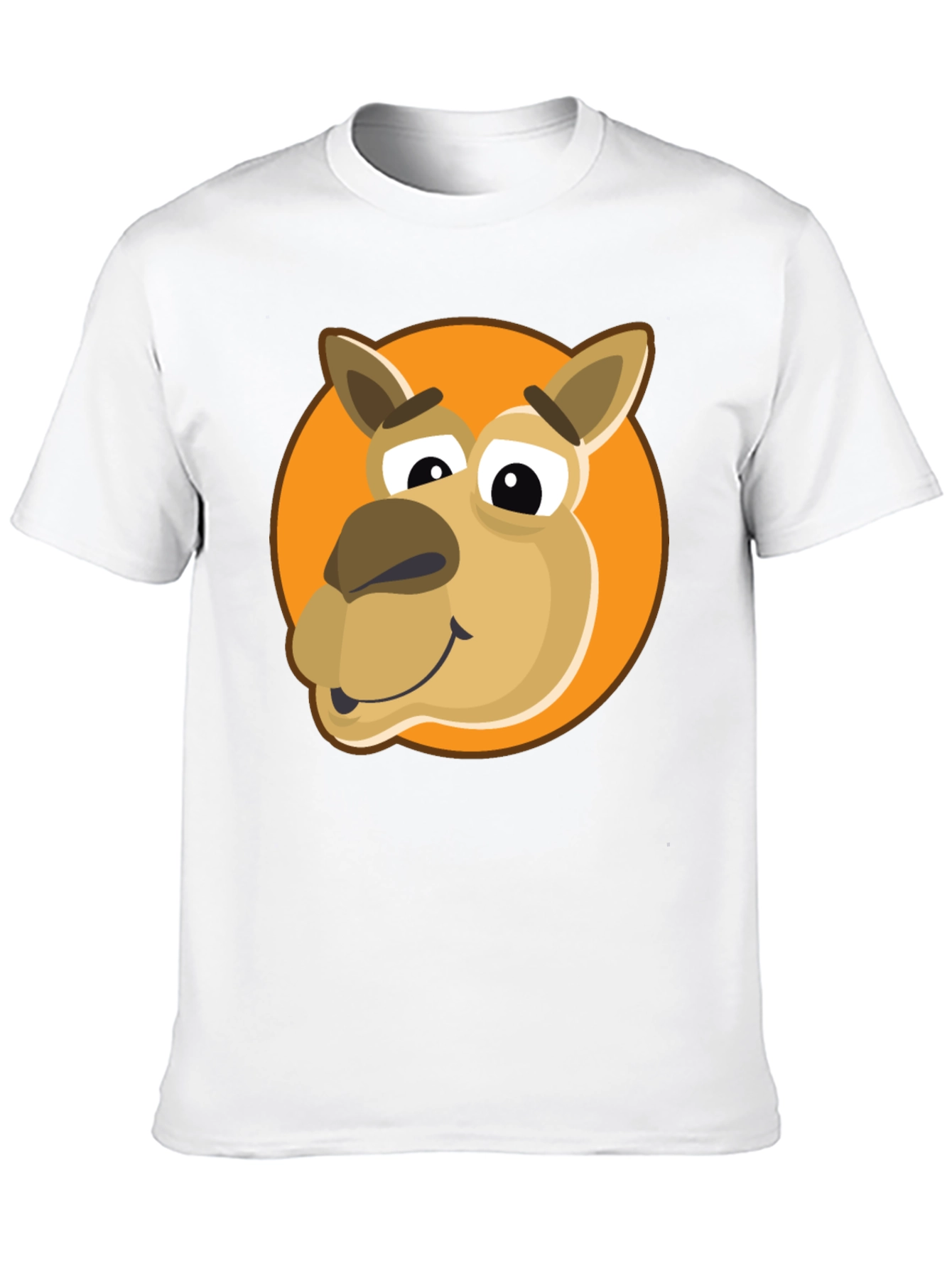 Cartoon Camel Graphic Tee - Black Cotton Blend