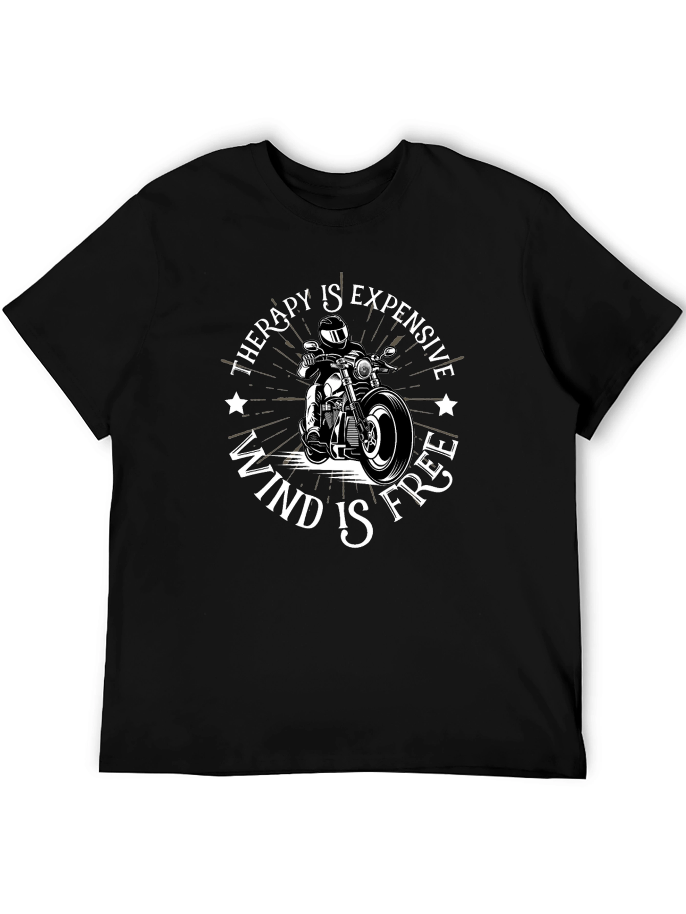 Therapy is Expensive Wind is Free Black T-Shirt