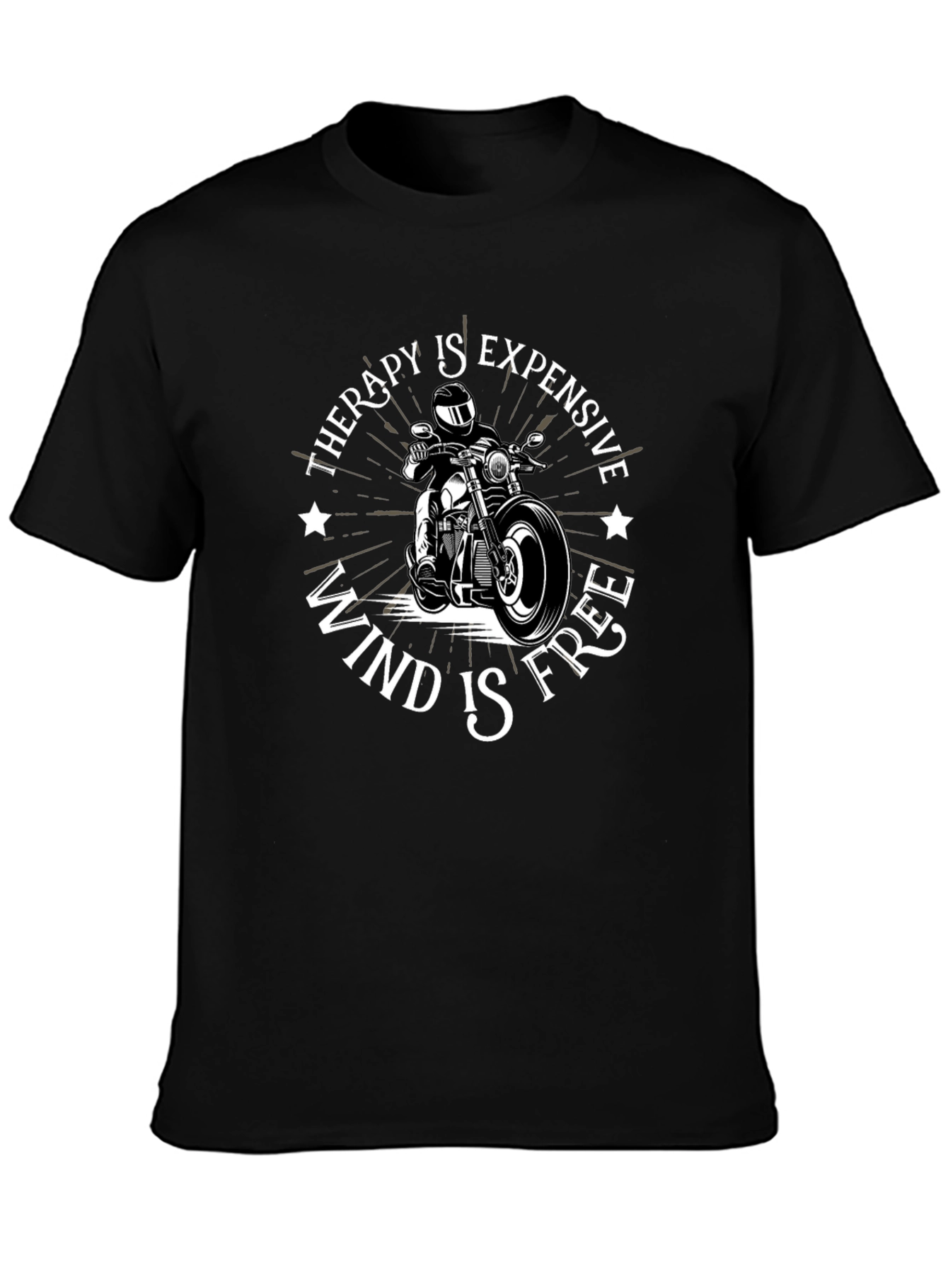Therapy is Expensive Wind is Free Black T-Shirt