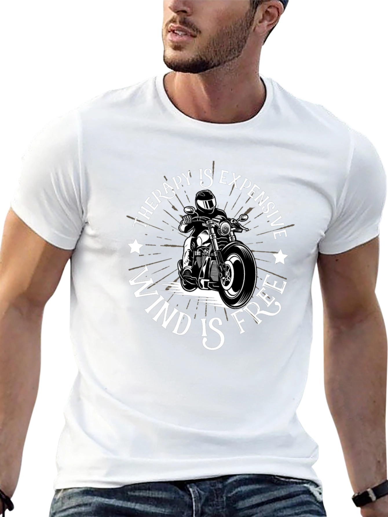 Therapy is Expensive Wind is Free Black T-Shirt