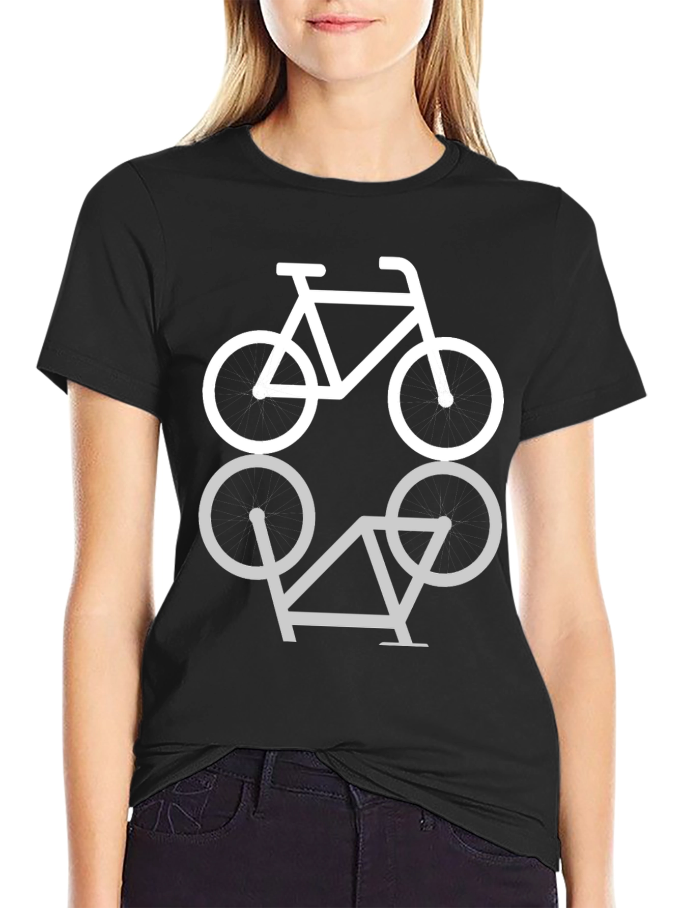 Mens Black T-Shirt with Cycling Circle Design
