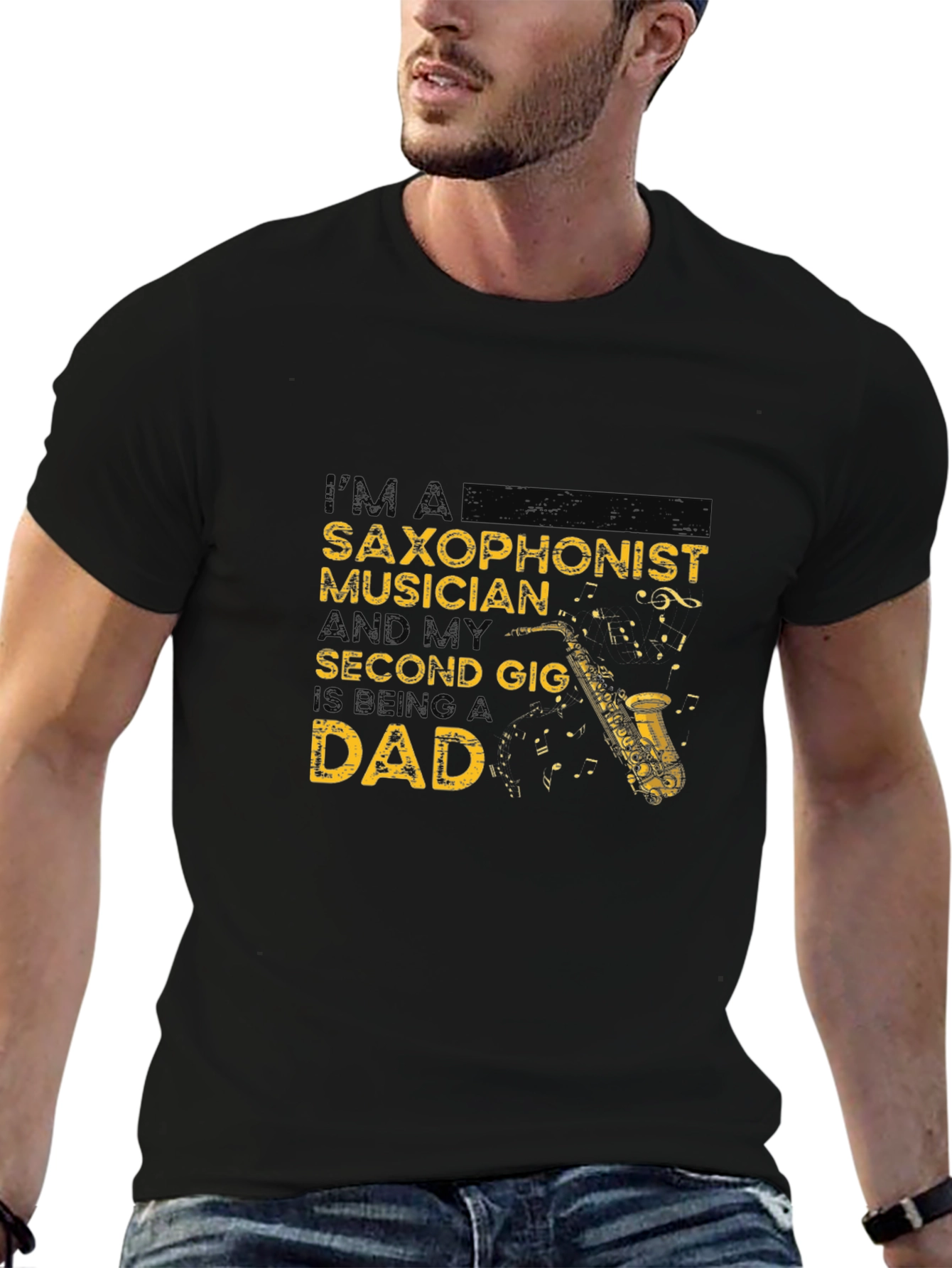 Saxophonist Musician Dad Graphic Tee